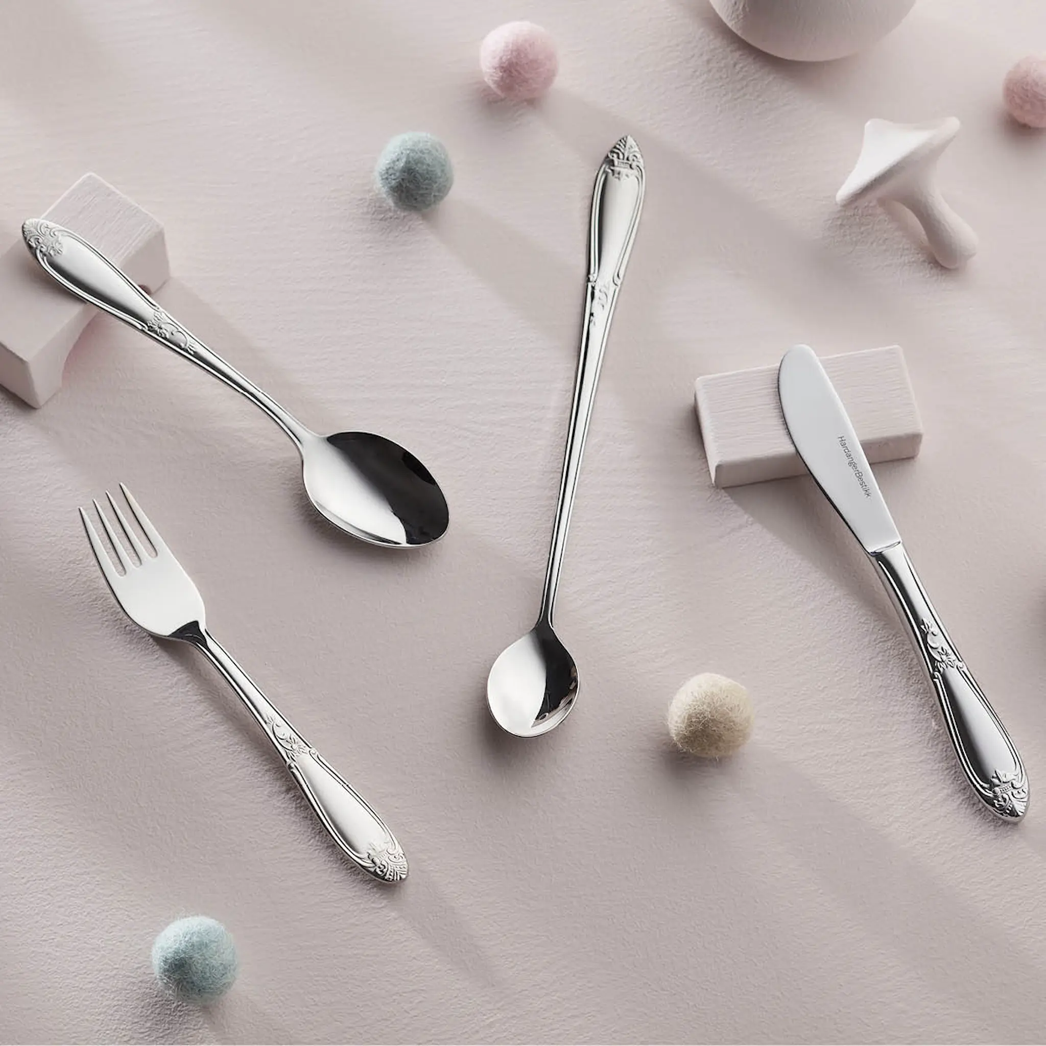 Hardanger bestikk Nina Barnbestick Set 4-pack Rostfritt Stål