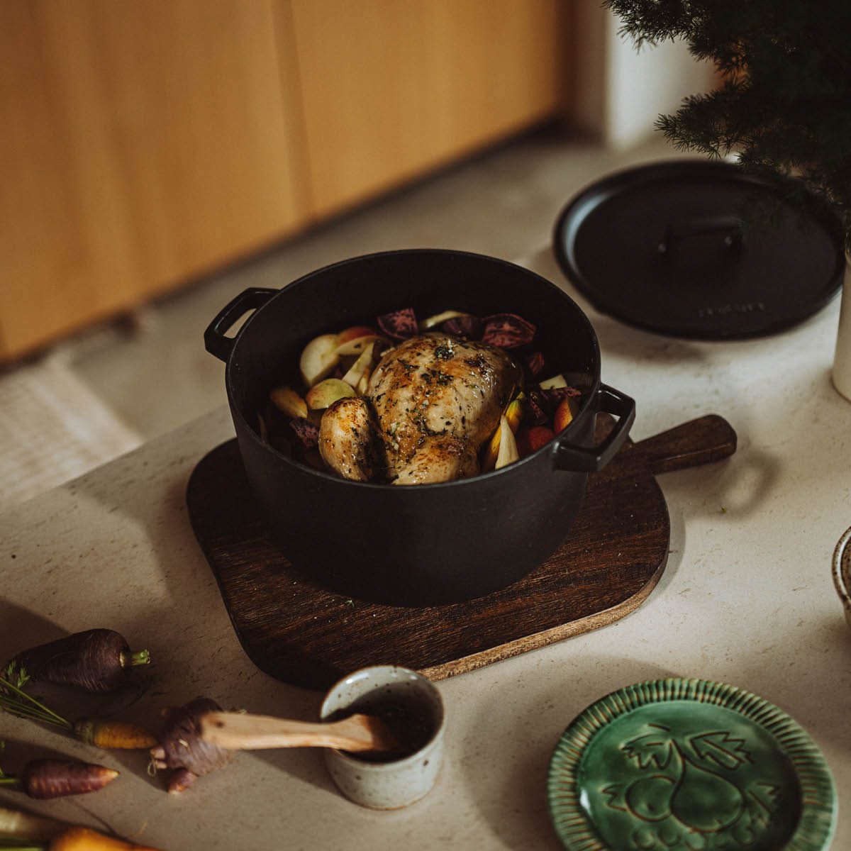 Fiskars Folken gryta med lock 6 L emaljerad