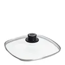 Glass Lid fyrkantigt lock 26 cm med ventil klart glas