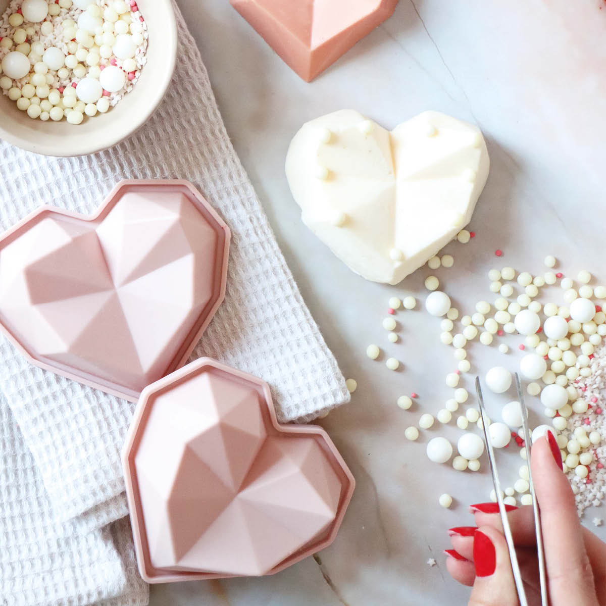 ScrapCooking Love kakform hjärta rosa 6-pack