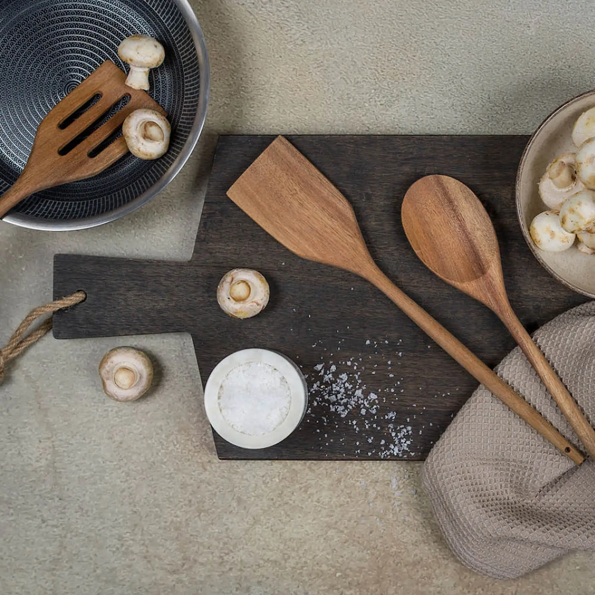 Modern House Kitchen Things redskapssett 3 deler akasie