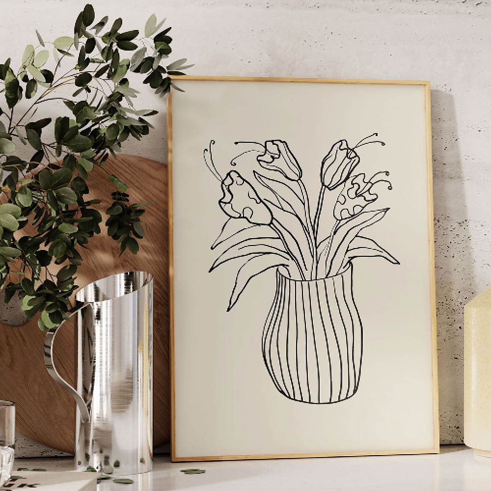 Poster & Frame Affordable Art Prints Juliste 30x40 cm Vase sketch
