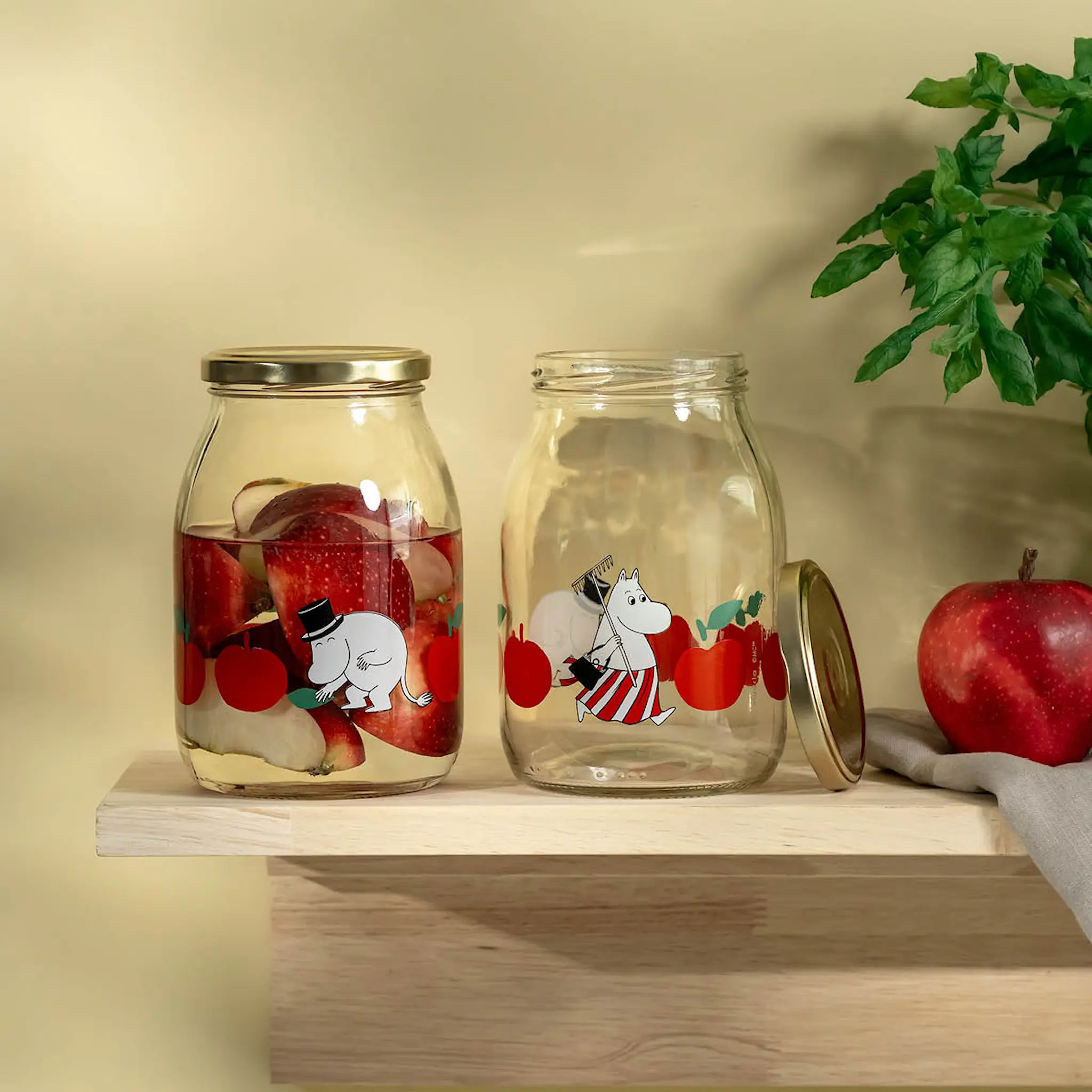 Muurla Mumin glasburk 1 L Glada Äpplen