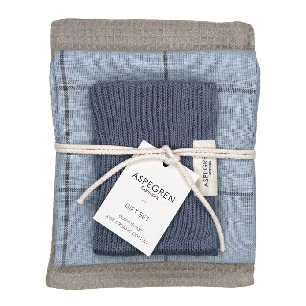 Lahjapakkaus: Keittiöpyyhe 2 kpl & Tiskirätti 1 kpl Blue Cheese