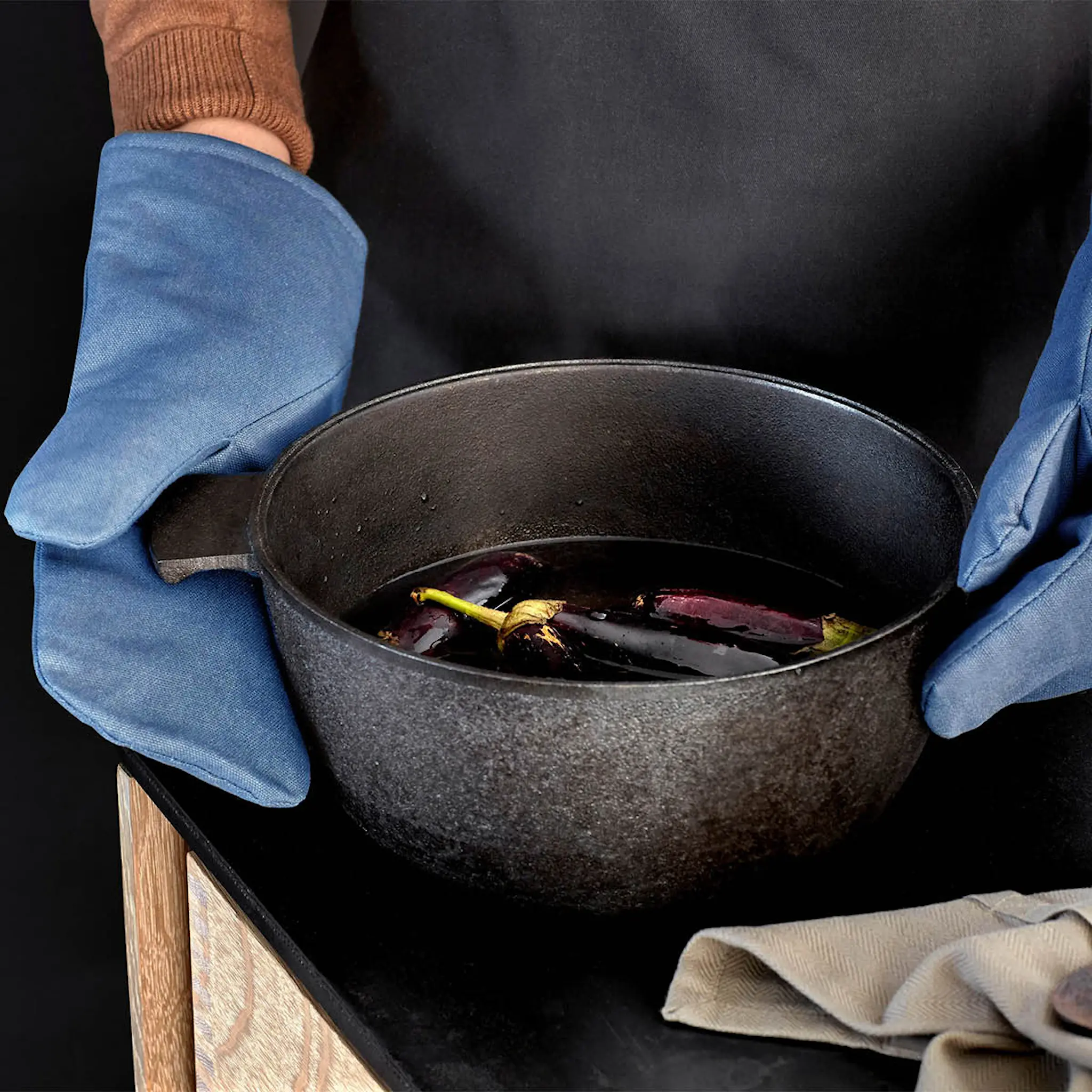 The Organic Company Grytvantar 15x31 cm 2-pack gråblå