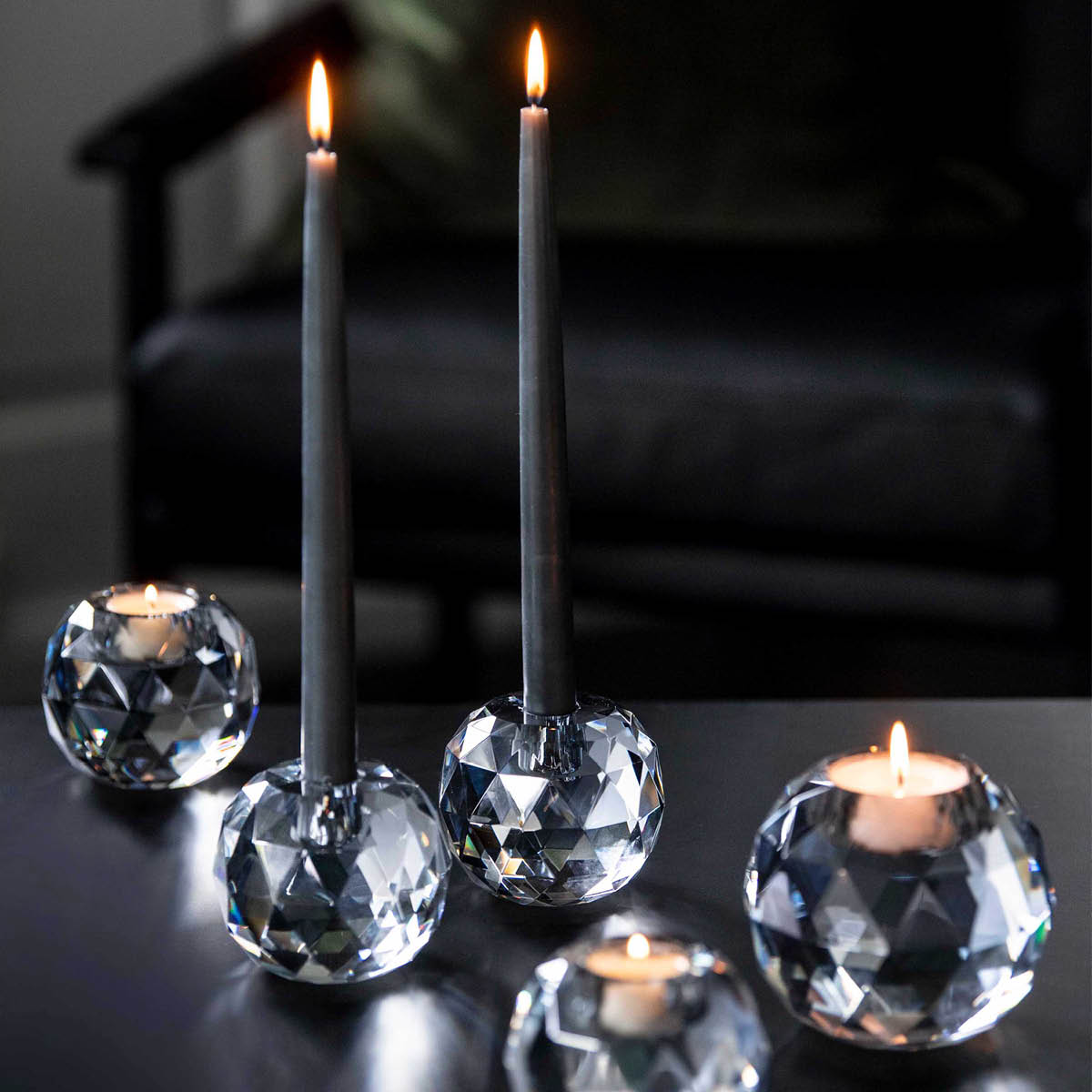 Magnor Vera lysestake koksgrå 9,5x8 cm