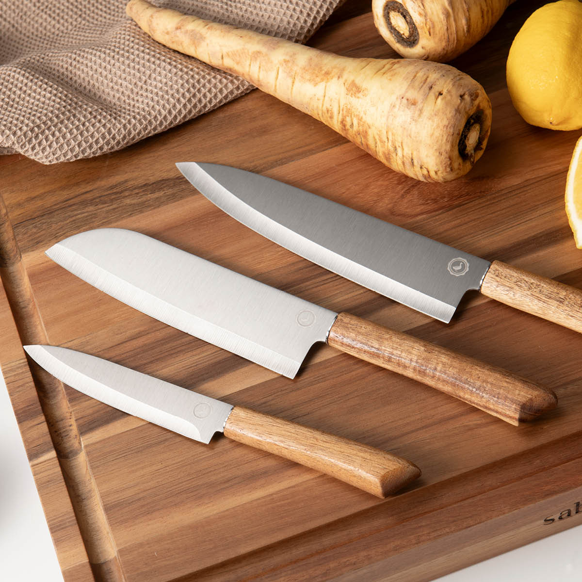 Anders Petter Concept knivset 3 delar trähandtag stål/akacia