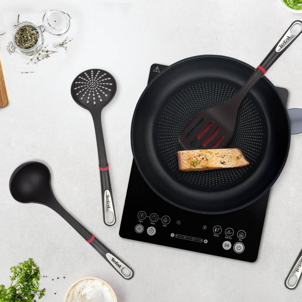 Tefal Ingenio Tools köksredskap set 4 delar svart