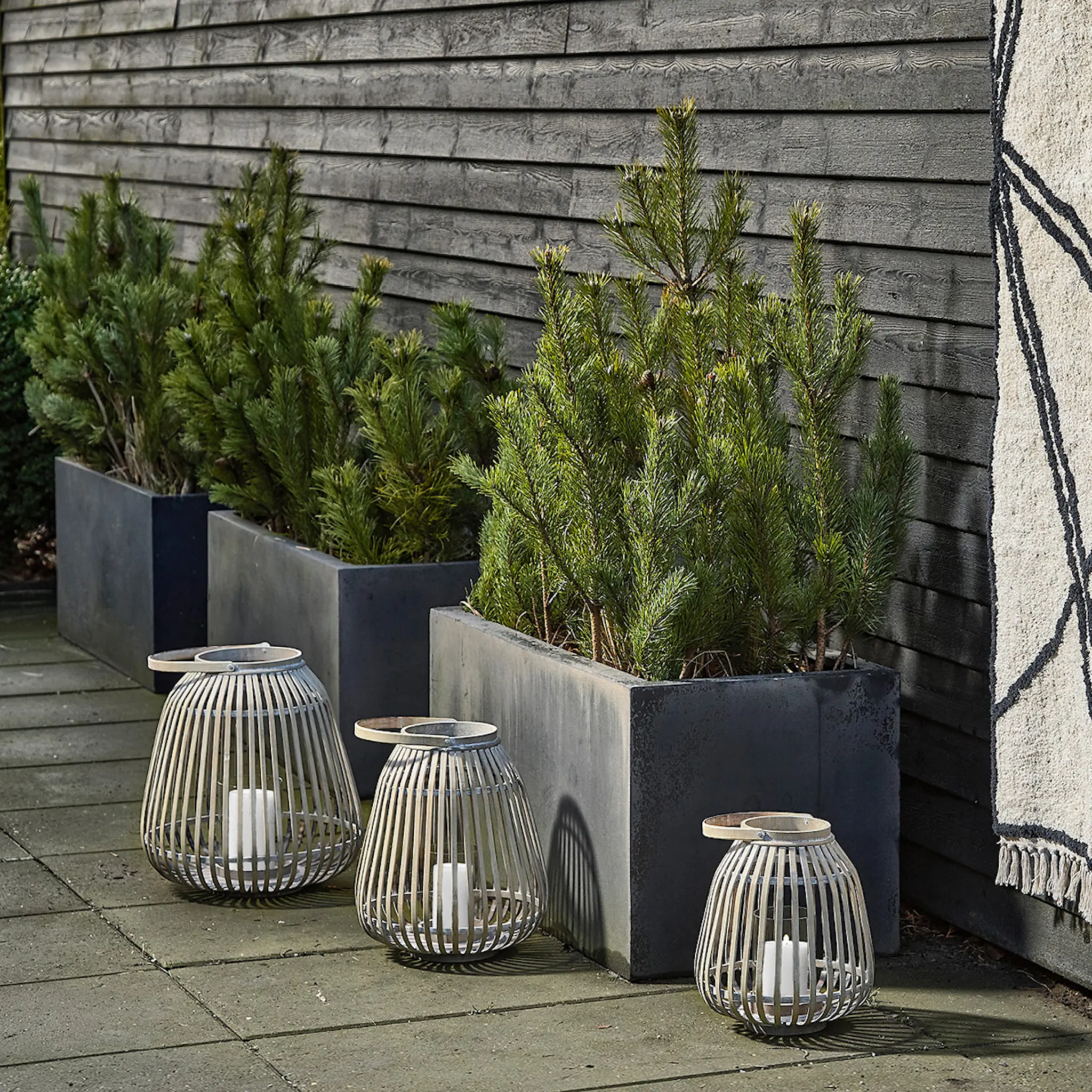 Villa Collection Amas lanterne bambus/glass 29x35 cm