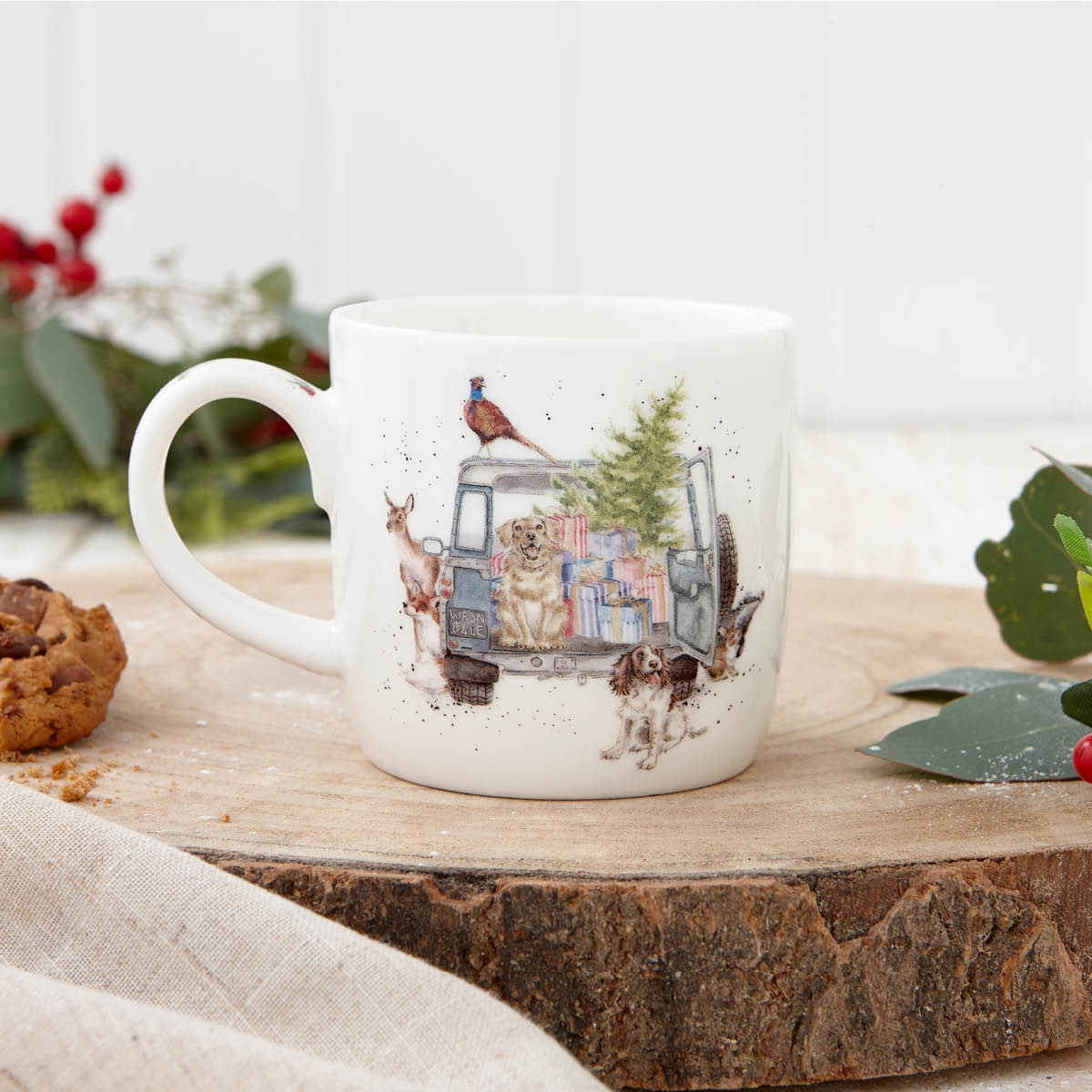 Wrendale Design Driving Home for Christmas mugg 31 cl hundmotiv