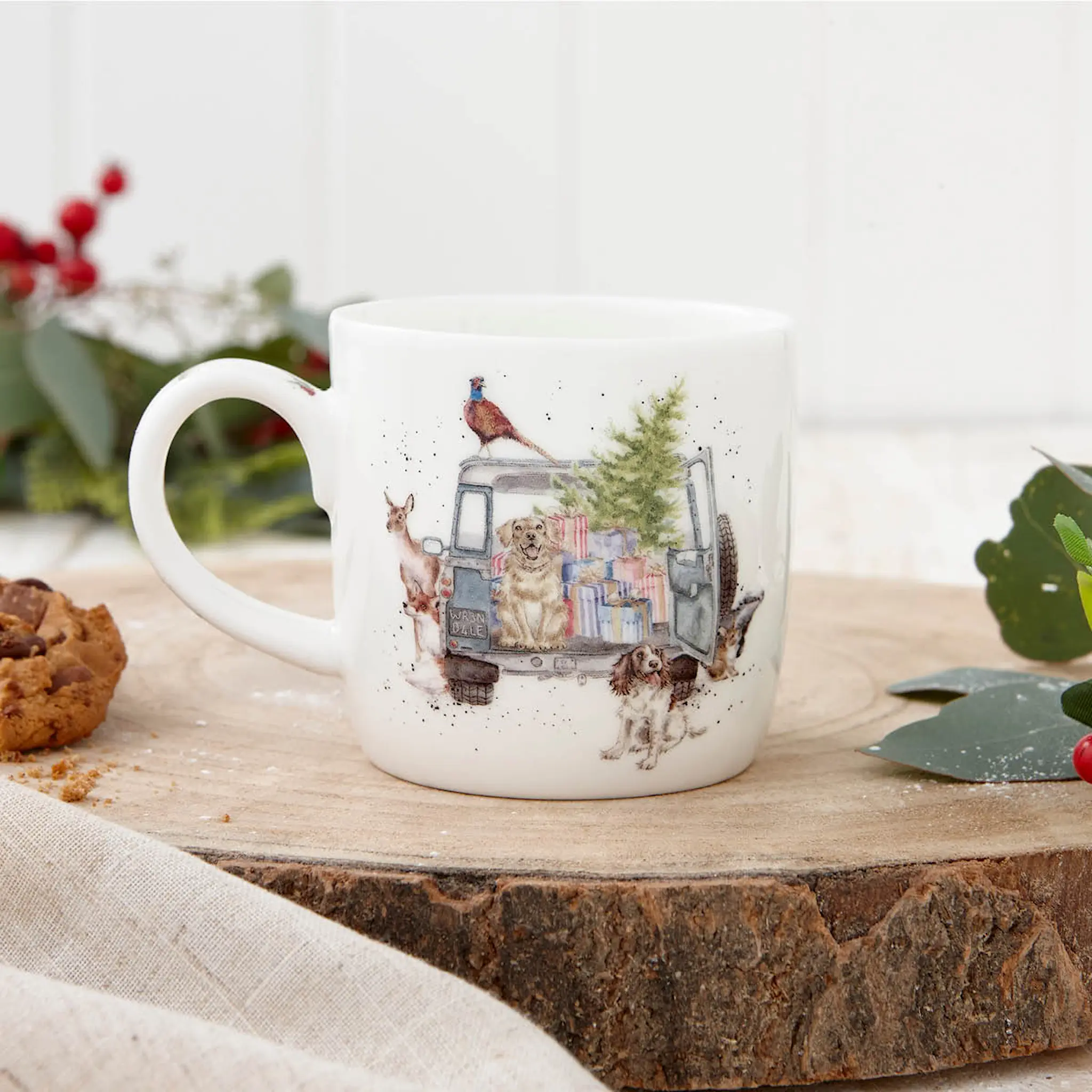 Wrendale Design Driving Home for Christmas mugg 31 cl hundmotiv