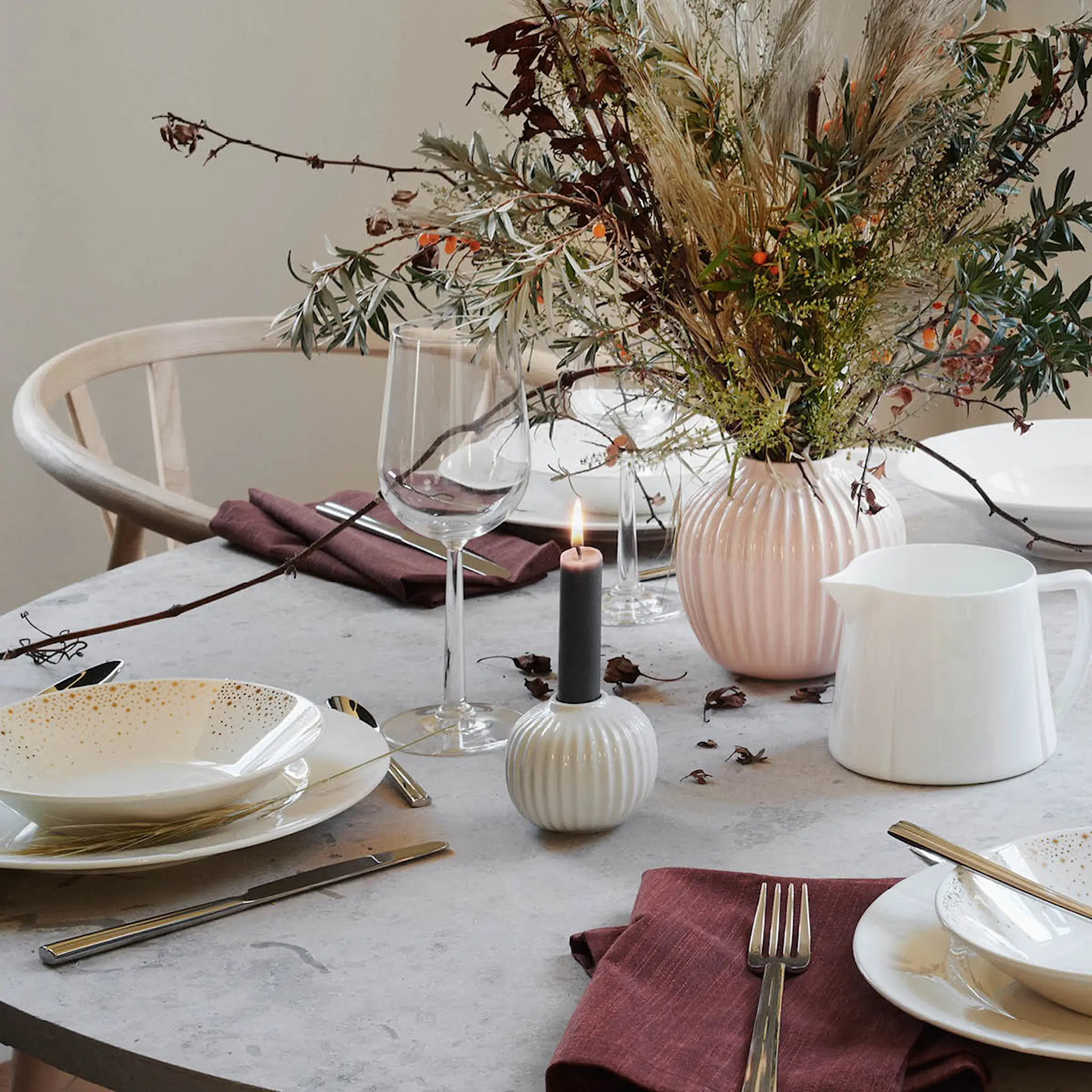 Kähler Hammershøi Kynttilänjalka 8 cm Valkoinen