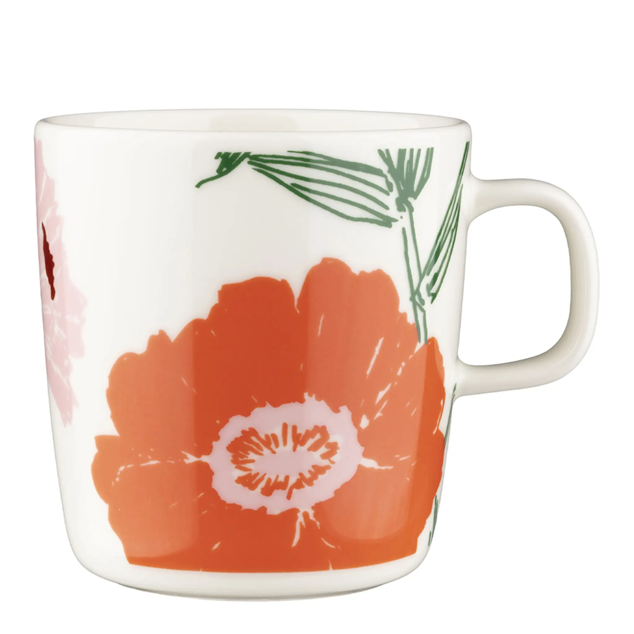 Marimekko Puutarhakutsut mugg 40 cl vit/grön/orange