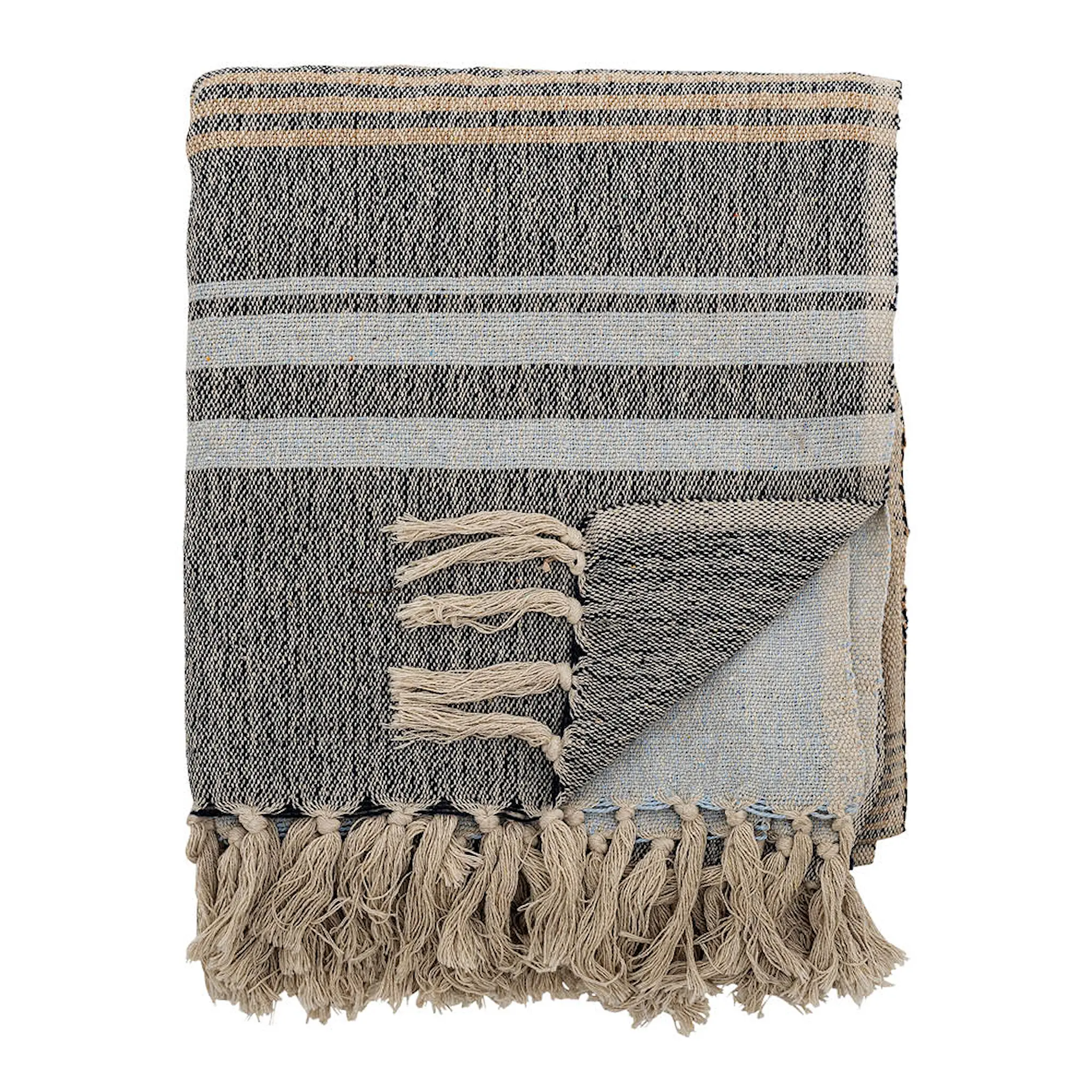 Creative Collection Ferrara pläd 160x130 cm blå/natur