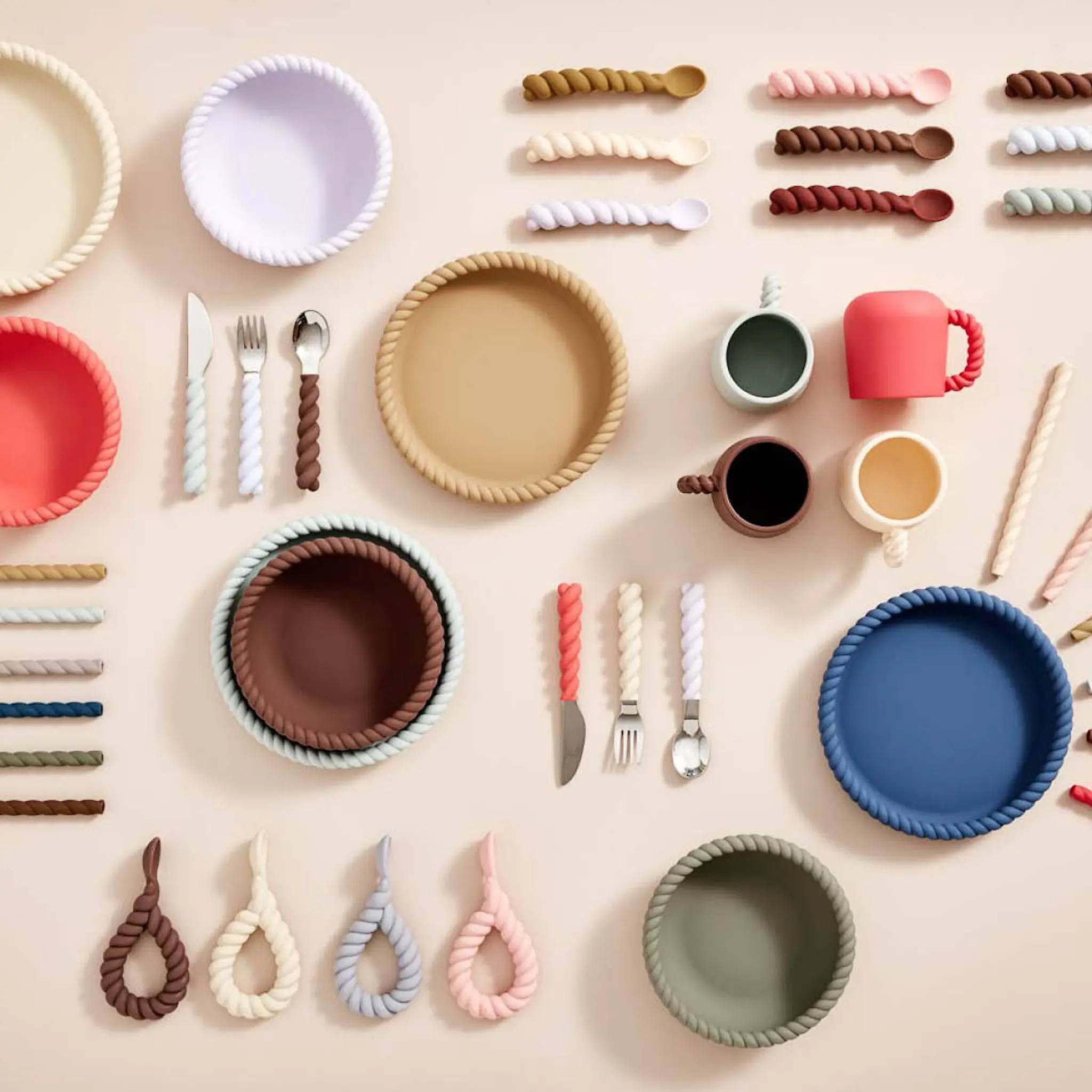 OYOY Mellow barnbestick 3 delar Pale Mint/Choko/Ice Blue