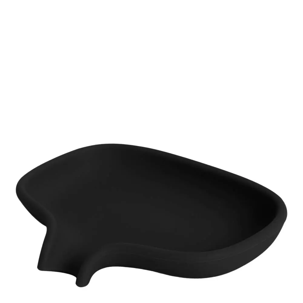 Flow Saippuakuppi itsetyhjentyvä 13,5 cm Silikoni/Musta