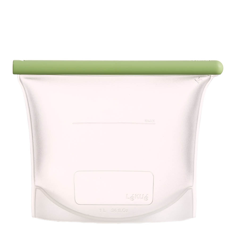 Lékué Återanvändbar silikonpåse 1 L grön
