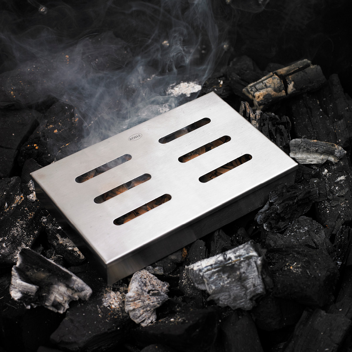 Rösle Röklåda med lock 21,5x13,5 cm Stål