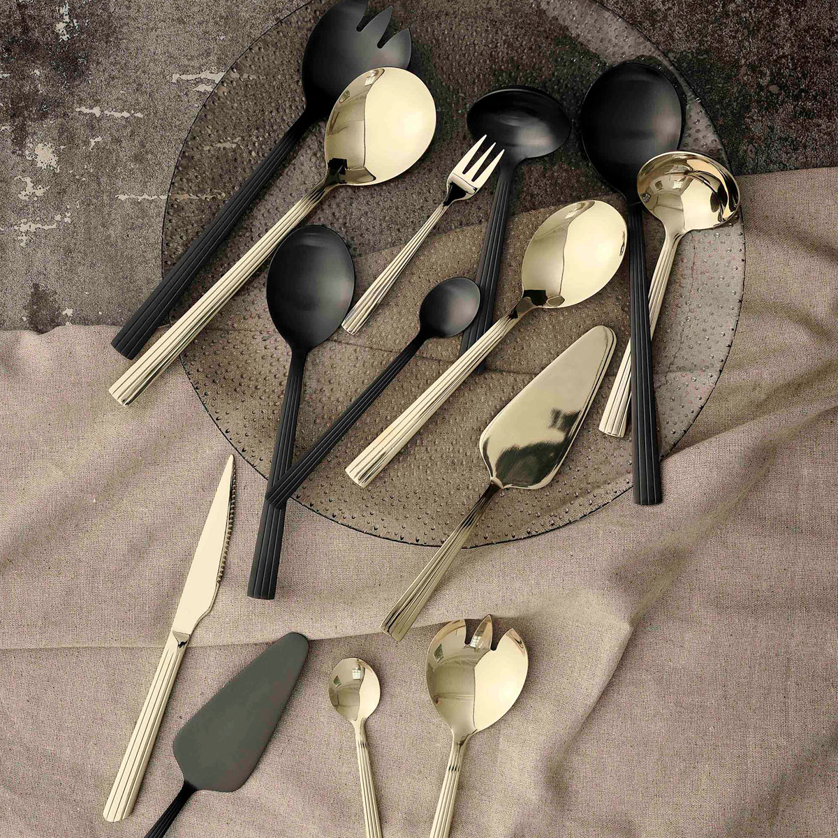 Aida RAW Cutlery tårtgaffel 4-pack champagne gold