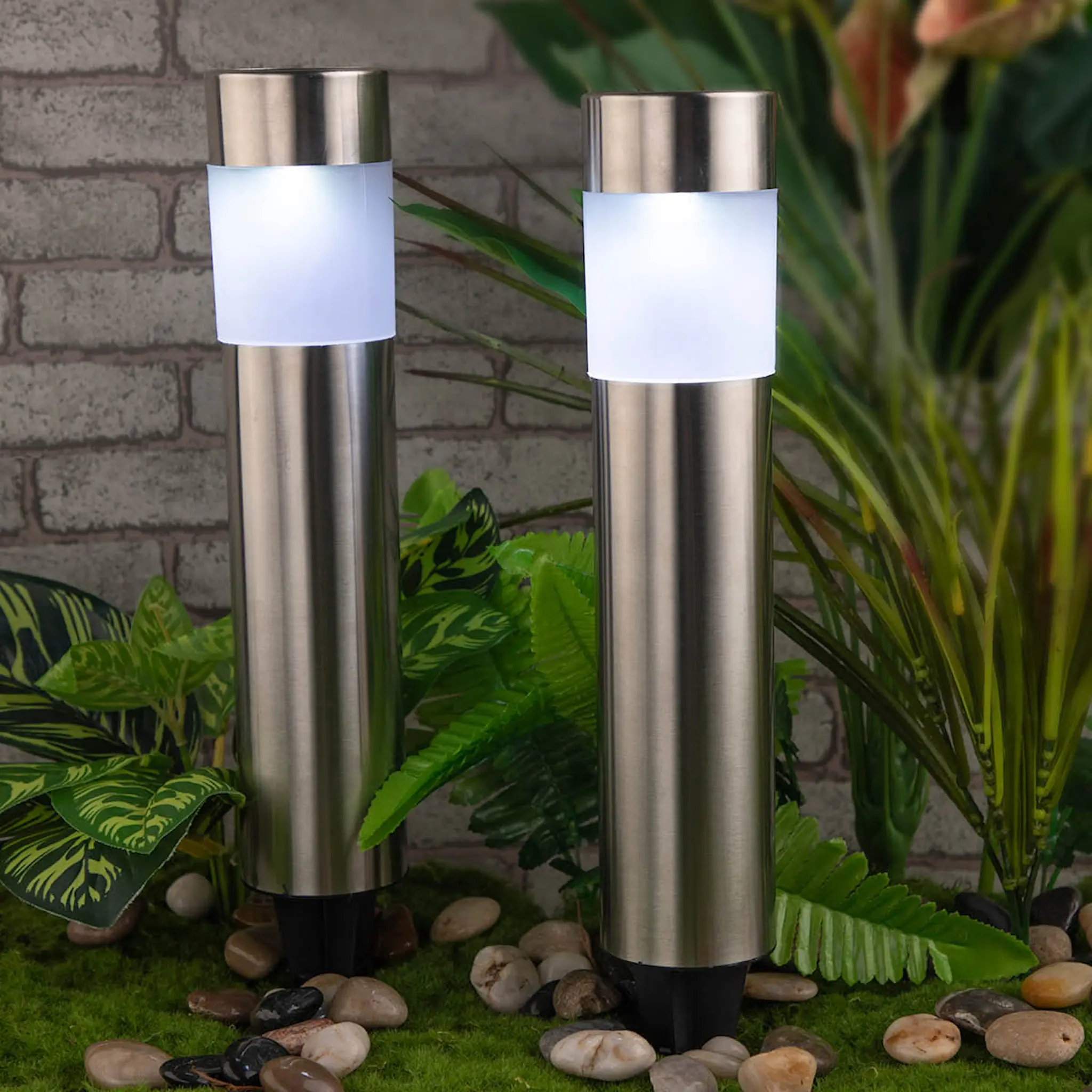 Cozzy Hagetorcher solcelle 6x39 cm 2 stk stål hover