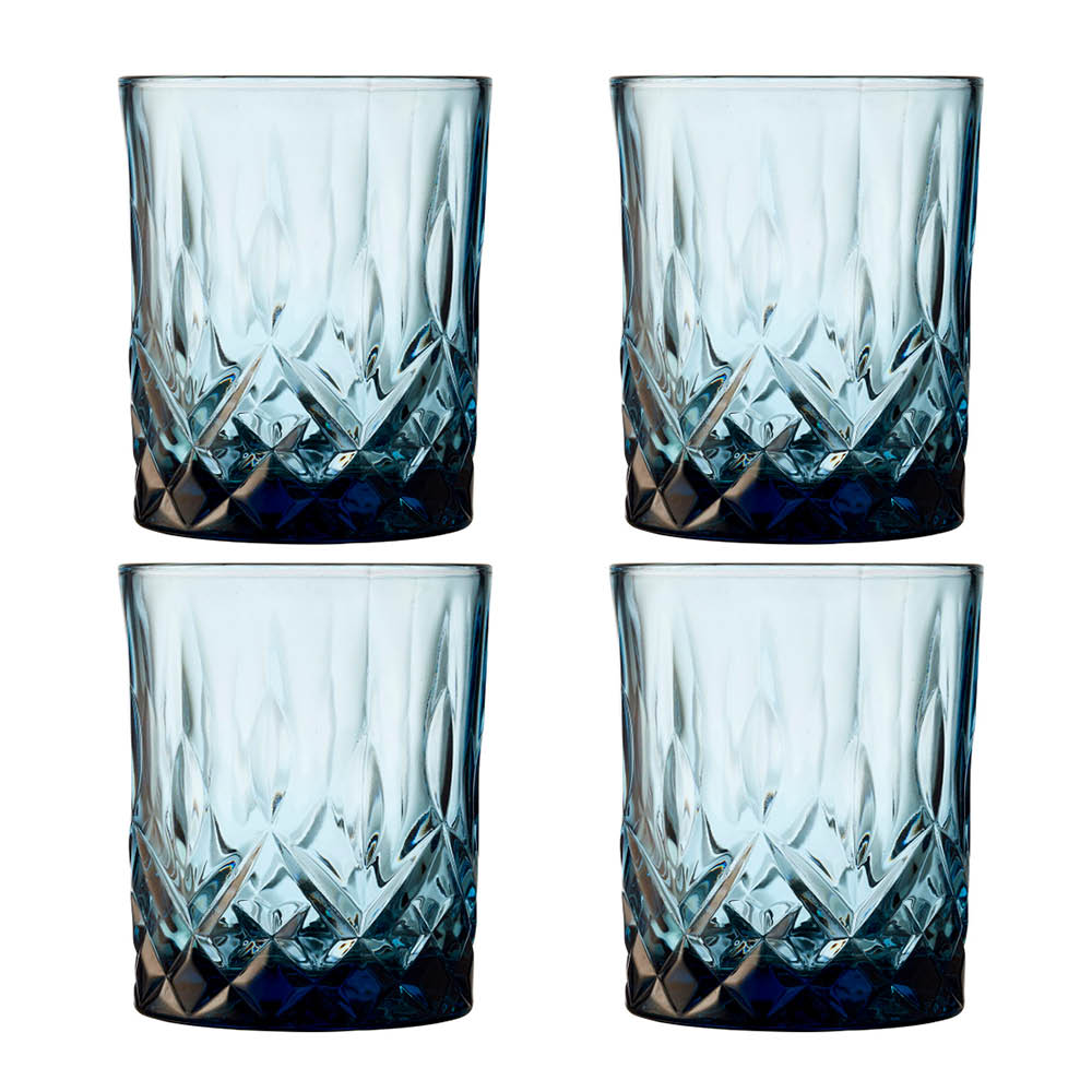 Lyngby Glas Sorrento whiskyglass 32 cl 4 stk blå