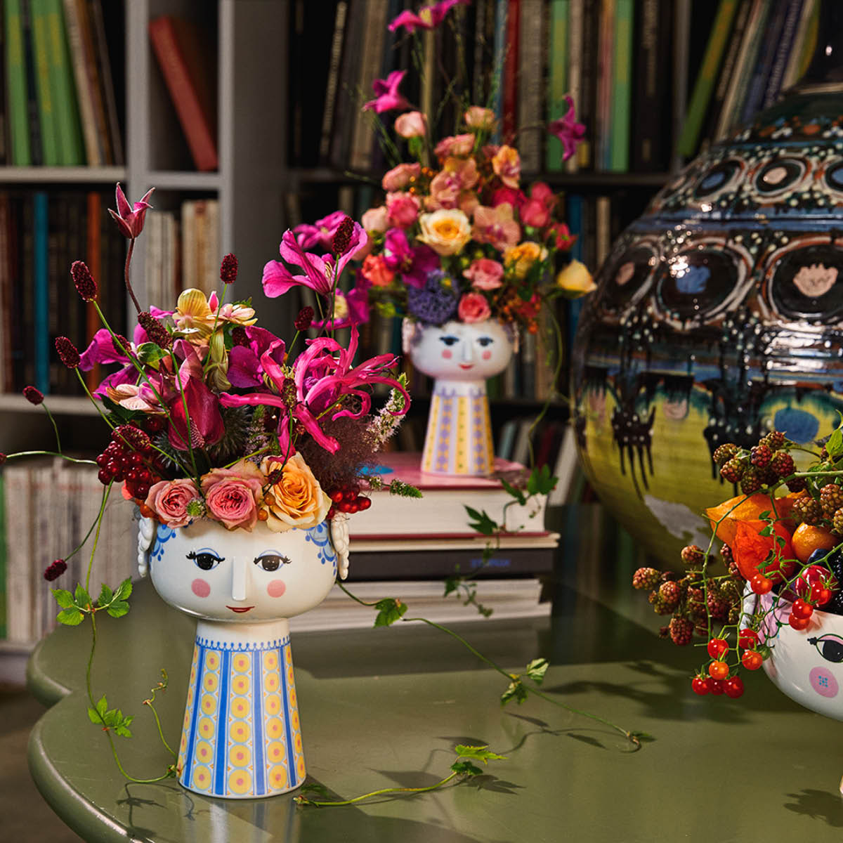 Bjørn Wiinblad Eva vas 18,5 cm blå