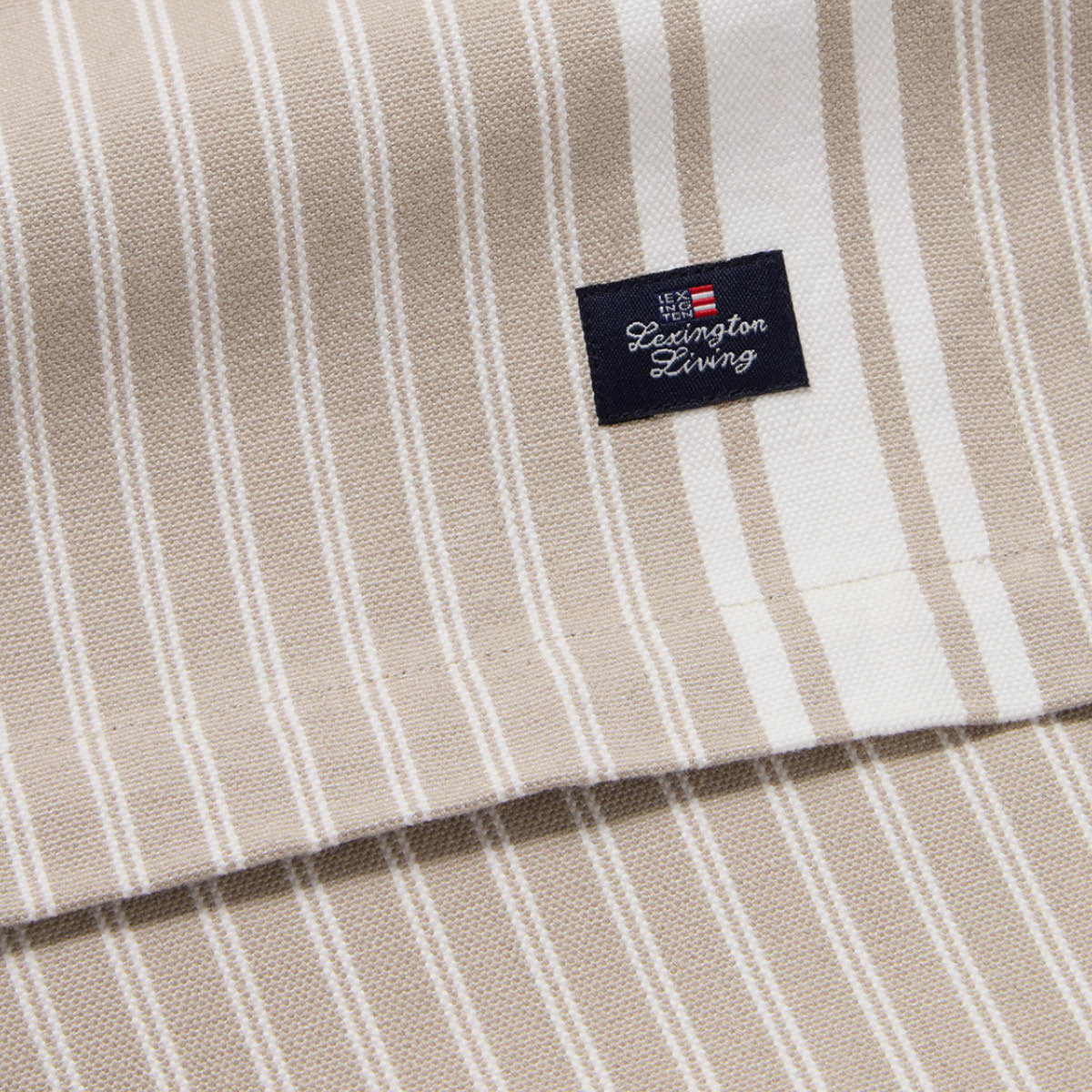 Lexington Icons randig löpare oxford 50x150 cm beige/vit