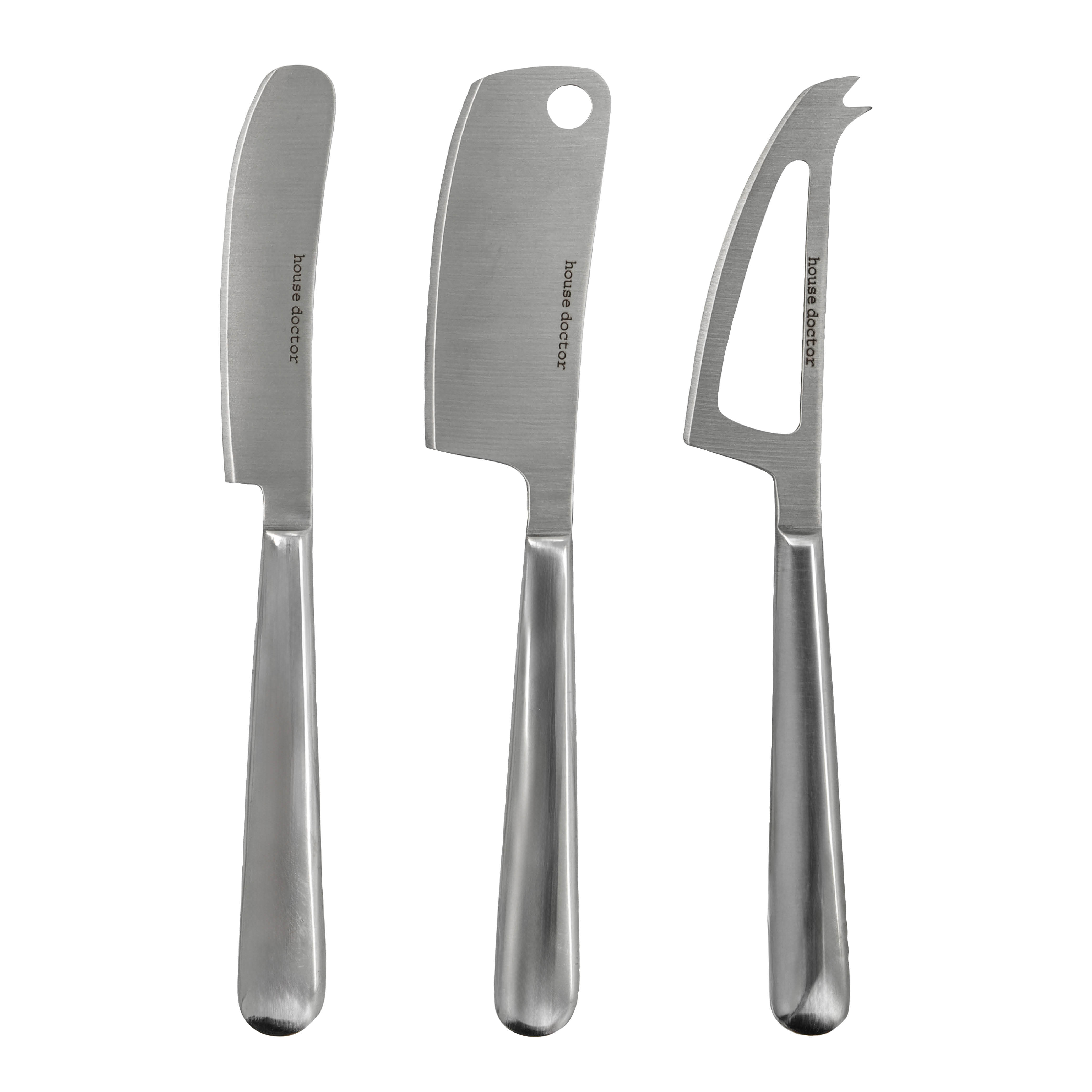 House Doctor Cheese ostknivset 3 delar silverfinish
