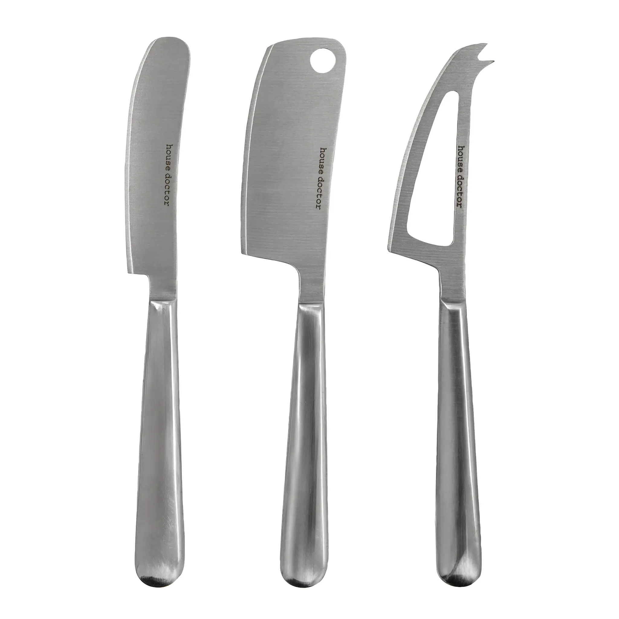 House Doctor Cheese ostknivset 3 delar silverfinish