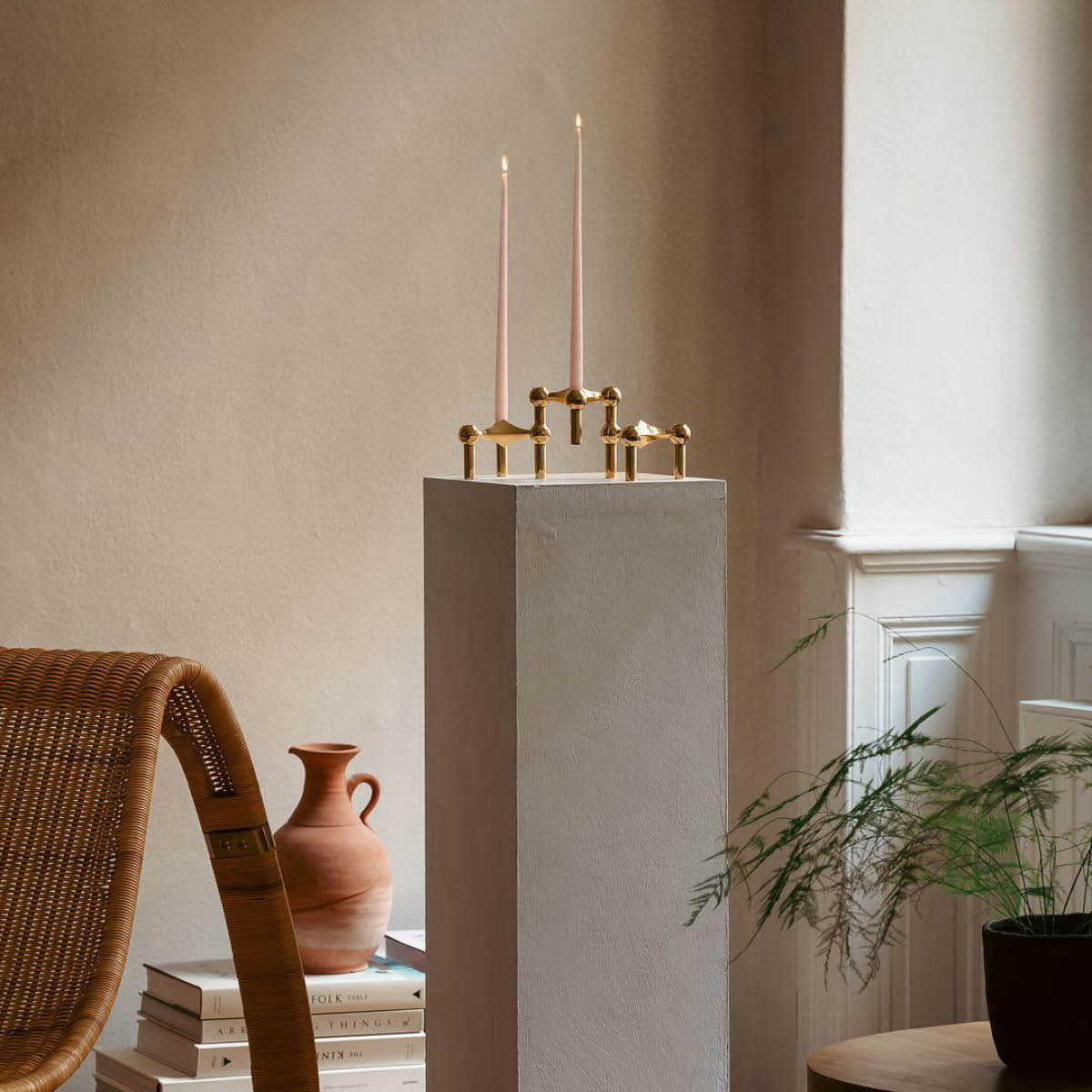 Stoff Nagel Ester & erik stearinlys 29 cm 6 stk mild rosa