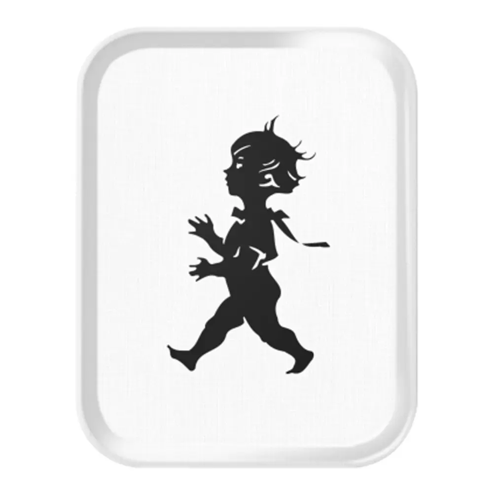 Tarjotin 36x28 cm Valkoinen/Musta