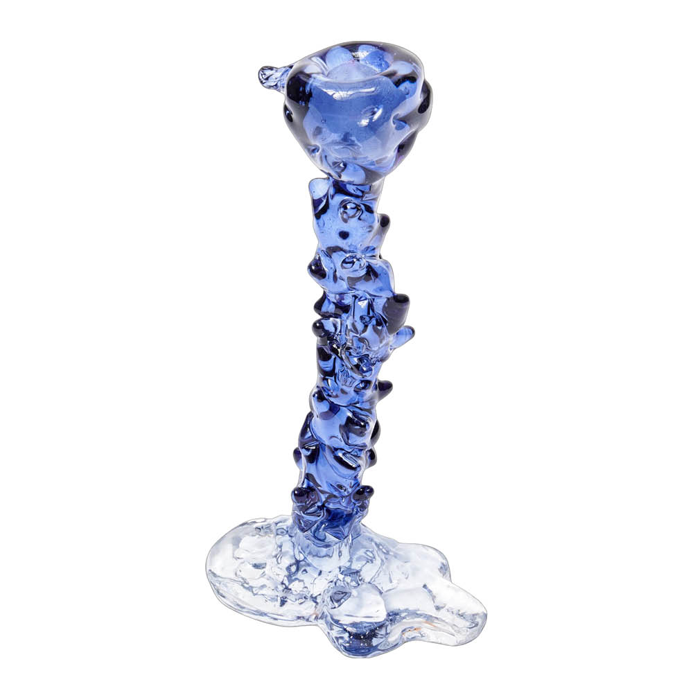 Pols Potten Drip ljusstake i glas L 25 cm mörkblå