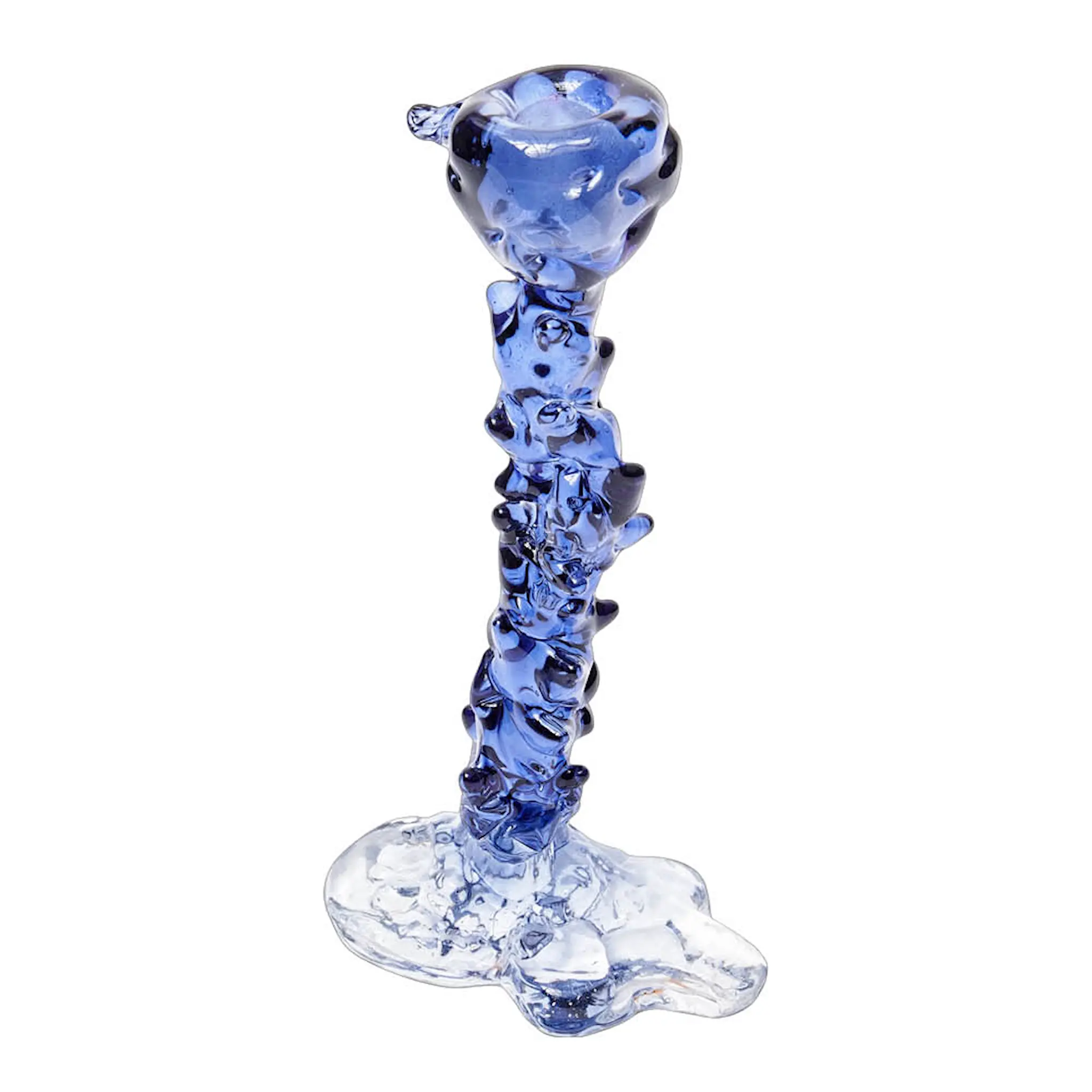 Pols Potten Drip ljusstake i glas L 25 cm mörkblå