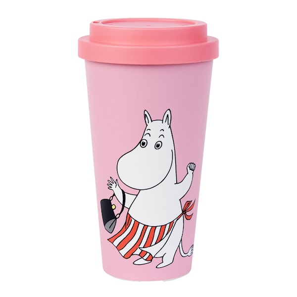 Mumin take away mugg 45 cl Muminmamman med Mumintrollet rosa