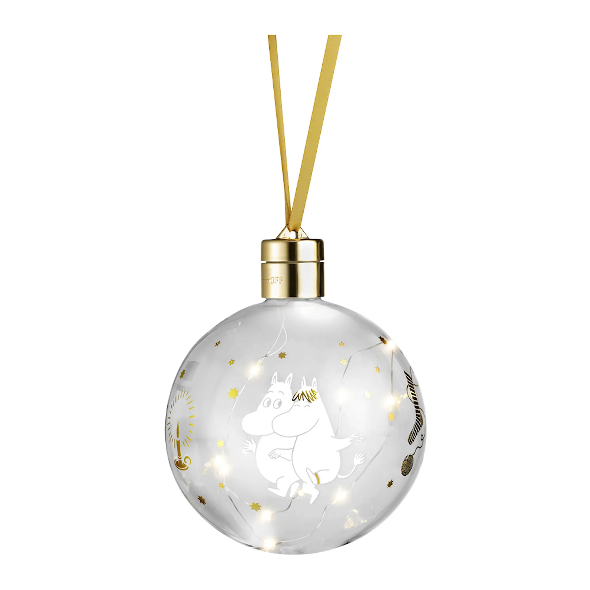 Muurla Mumin kula med LED-ljus 11 cm gnistrande stjärnor