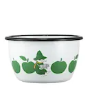 Mumin emaljskål 60 cl Snusmumriken Glada Äpplen grön