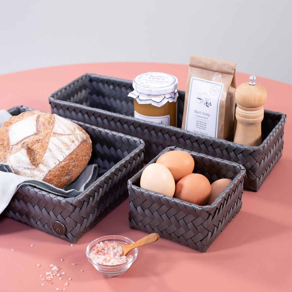 Handed By Fit lång förvaringskorg 39x12x7 cm dark grey