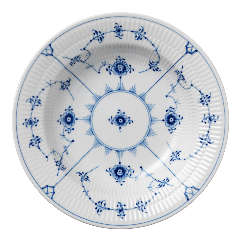 Royal Copenhagen Blue Fluted Plain tallrik djup 21 cm