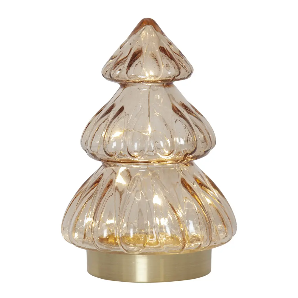 Abete borddekorasjon LED 20 cm beige