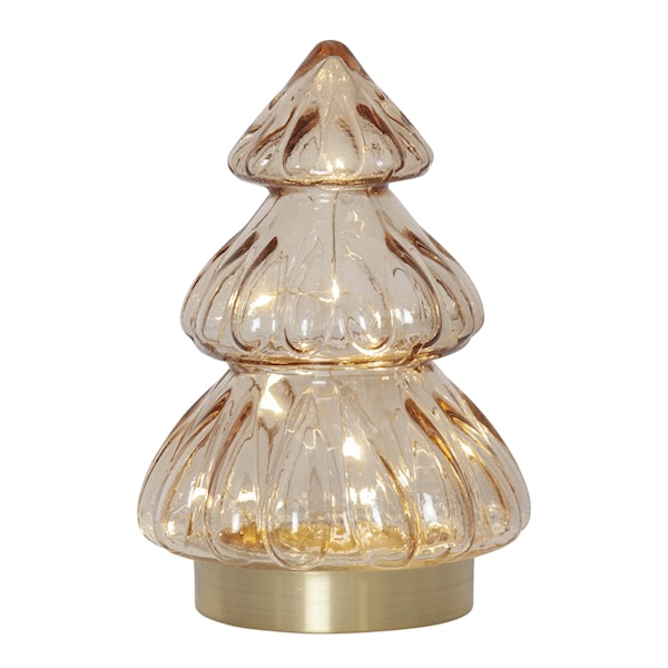 Abete bordsdekoration LED 20 cm beige