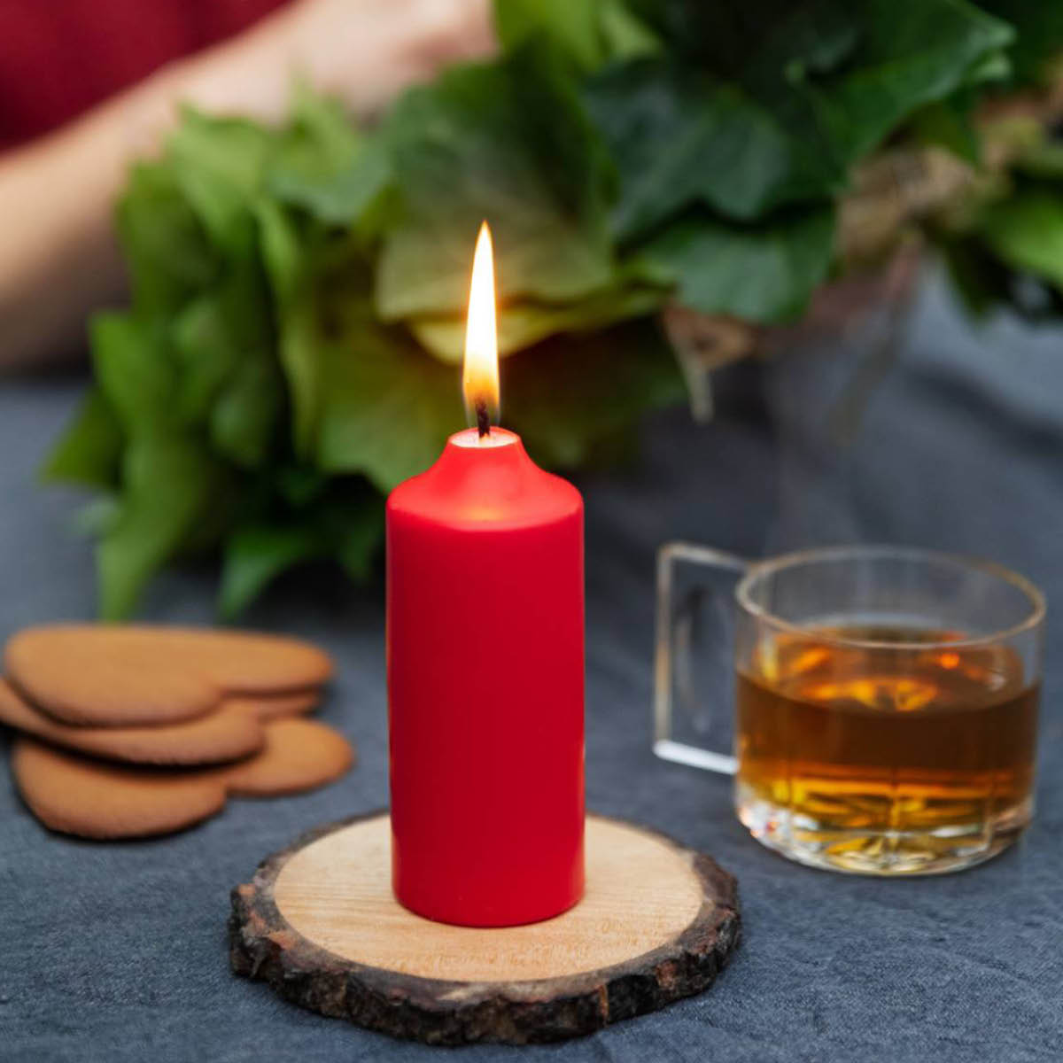 Liljeholmens Kupé stearinljus 4-pack röd