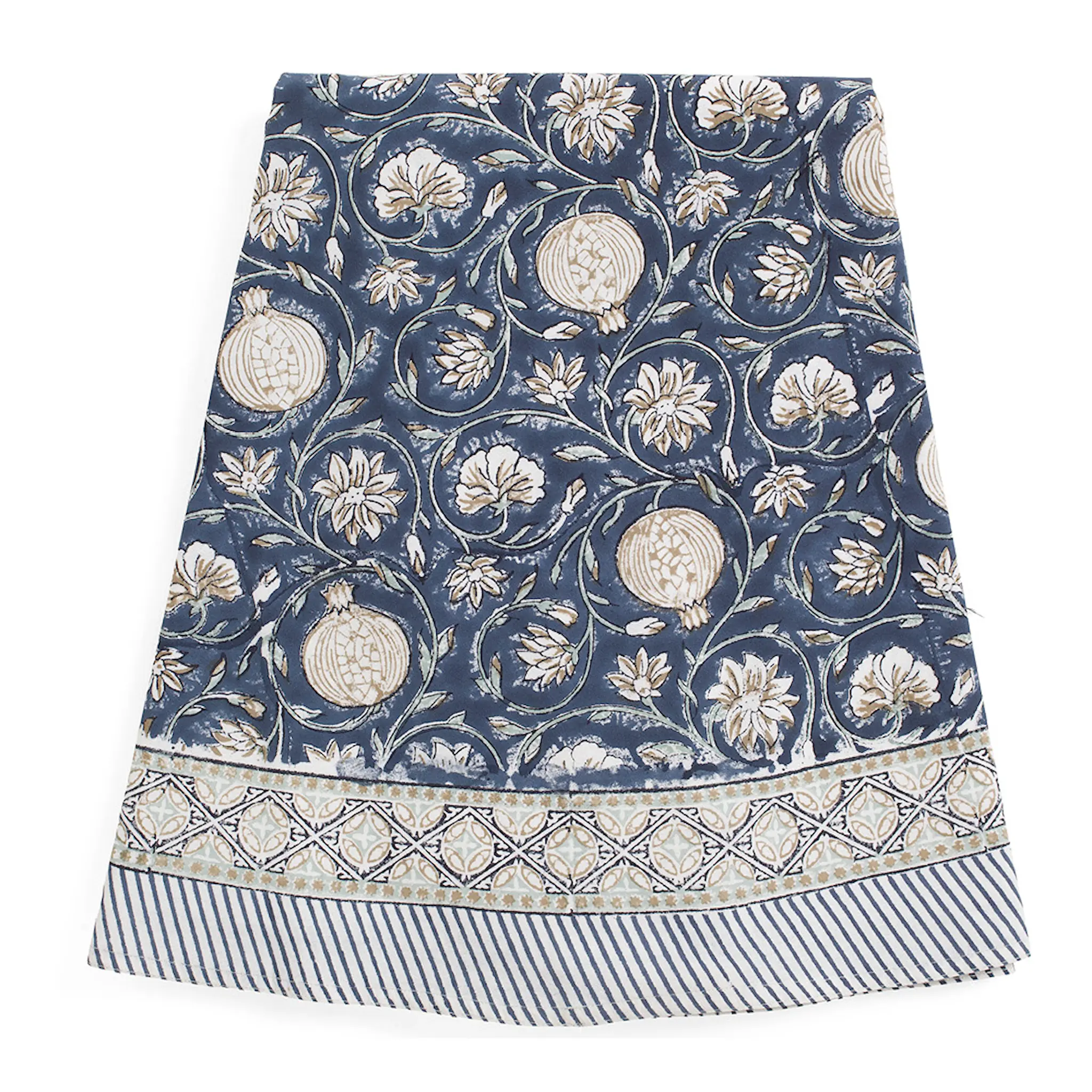 Chamois Tangier Pomegranate rund duk Ø160 cm blå