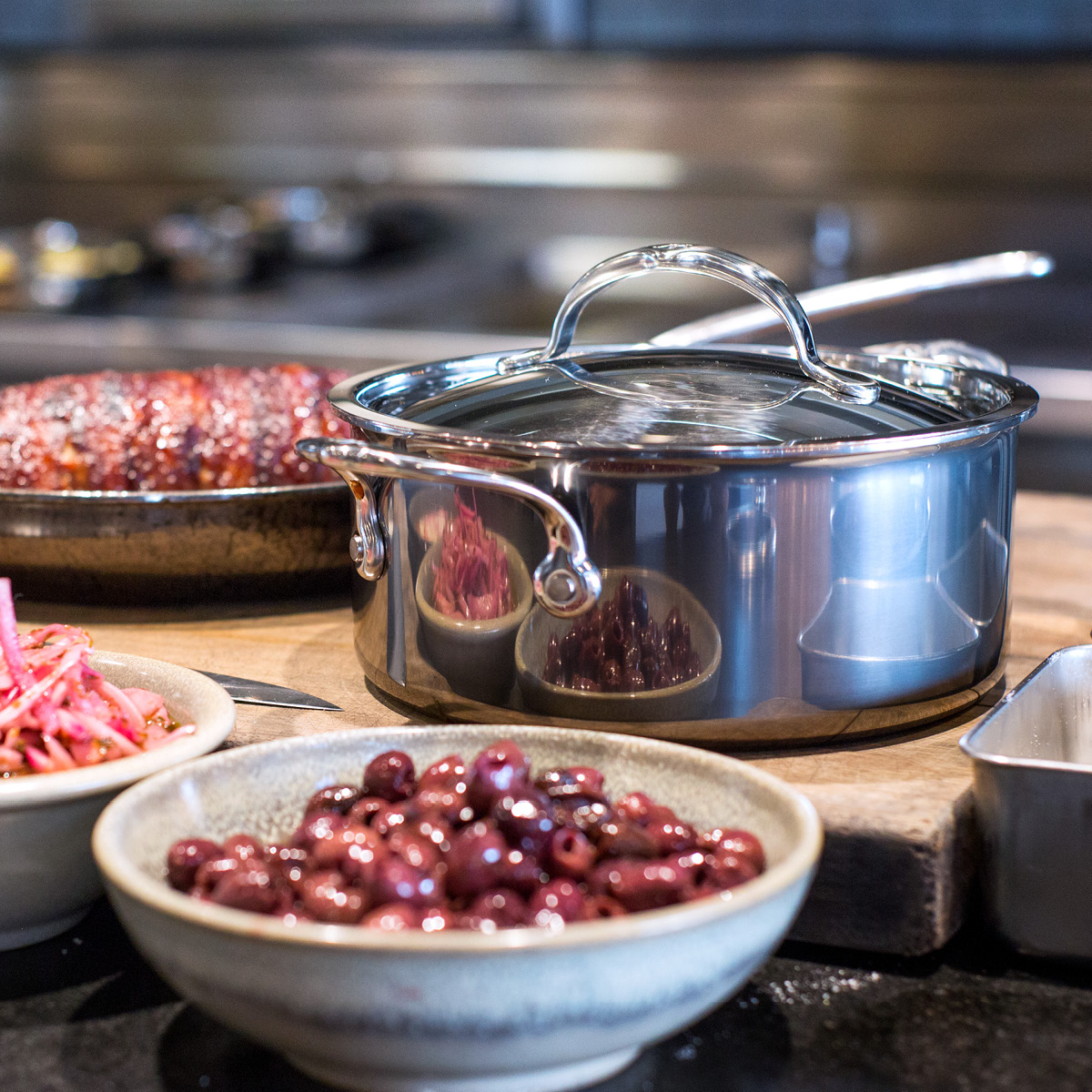 Hestan Nanobond Gryta med lock 2,8 L Stål