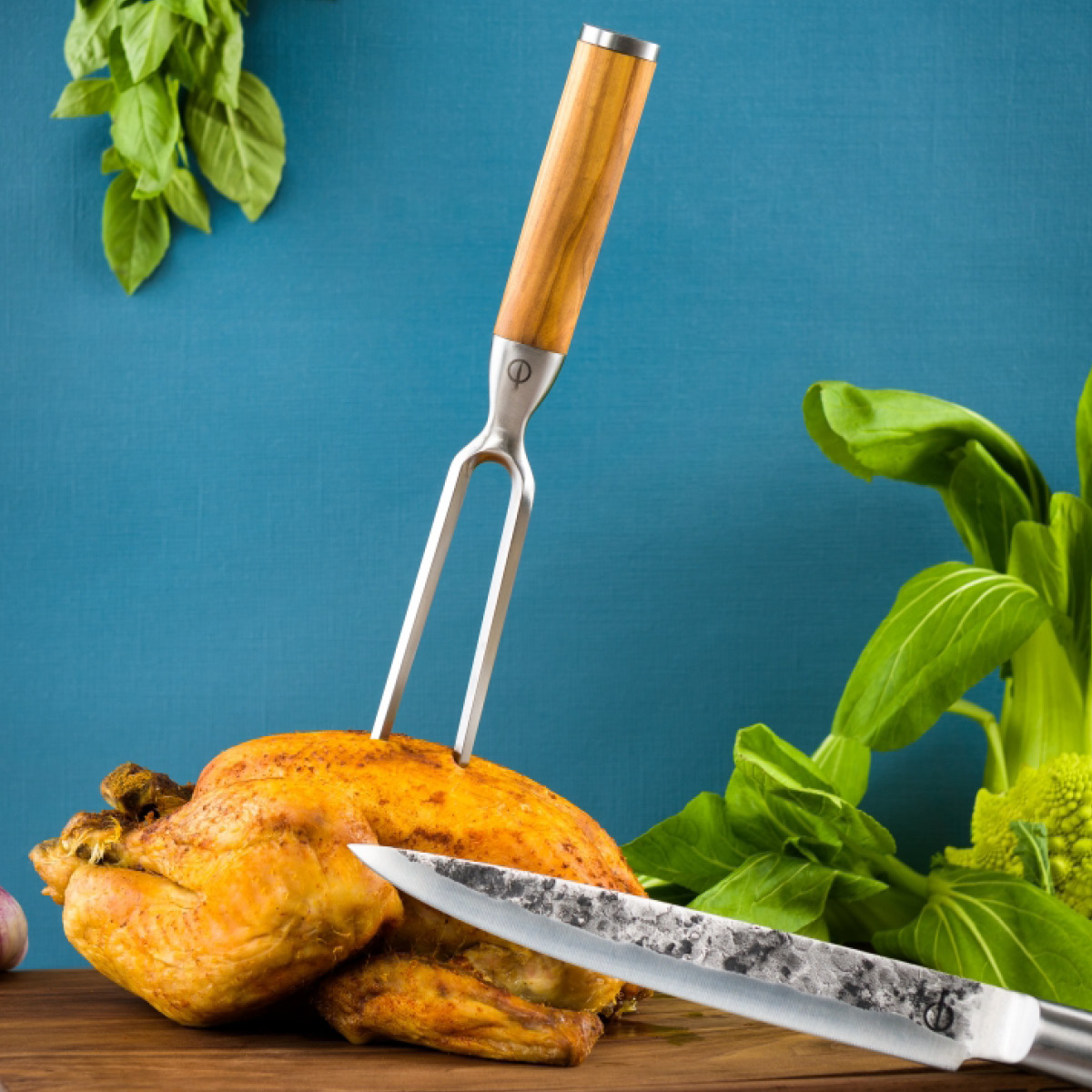 Forged Stekegaffel 35 cm olive