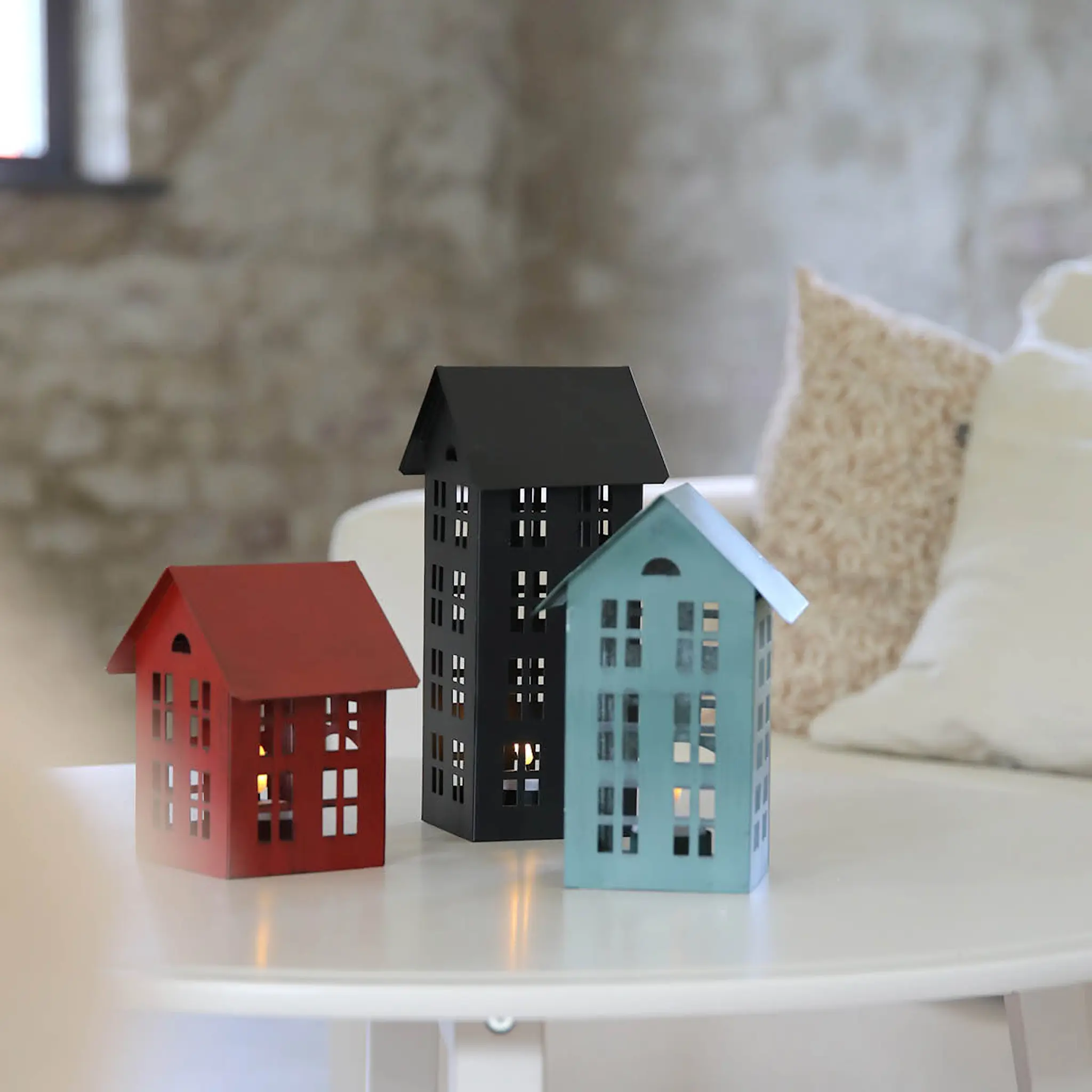 Markslöjd Norton metallhus LED 3 delar röd/blå/svart