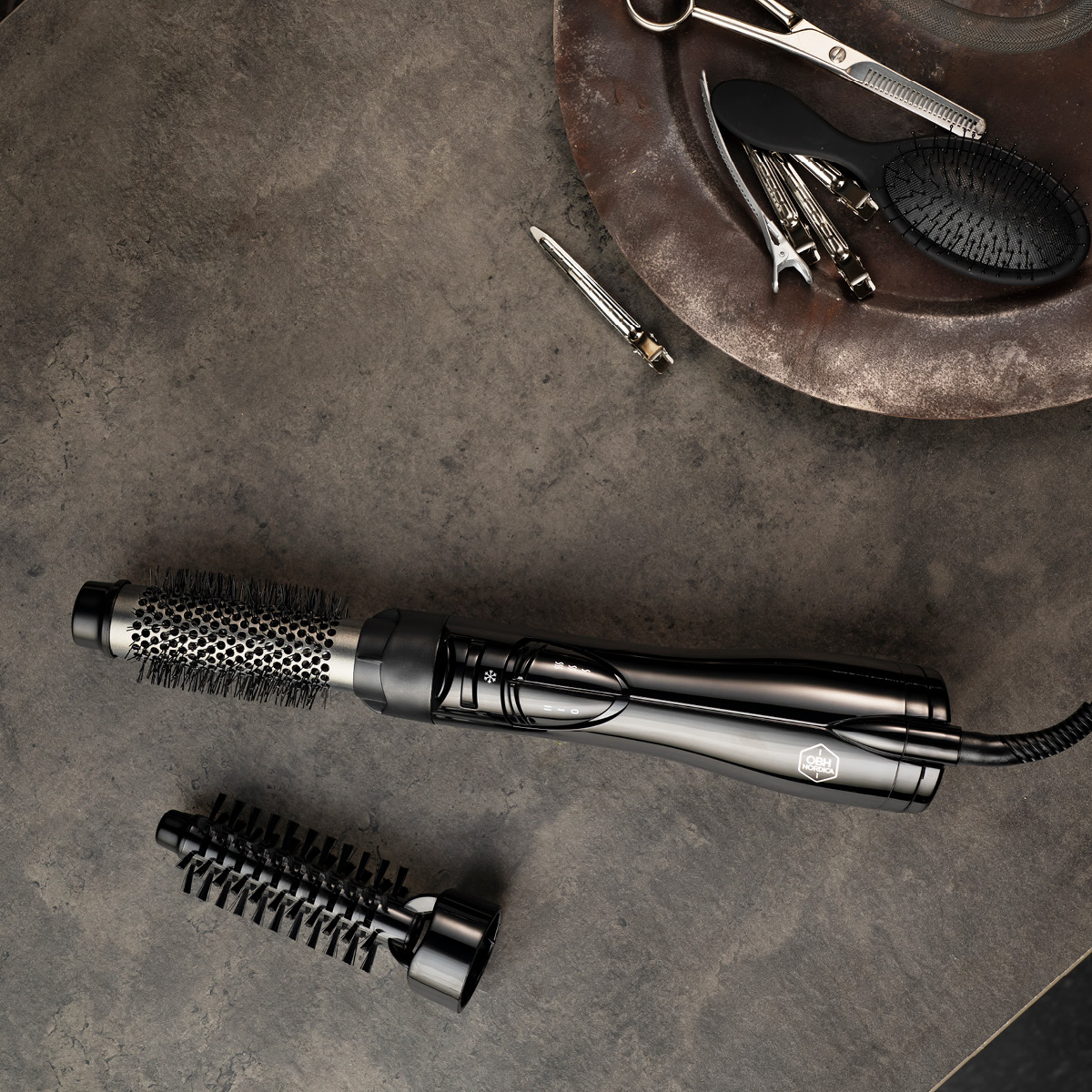 OBH Nordica Artist Air Styler Air Curl varmluftsbørste 3597 svart