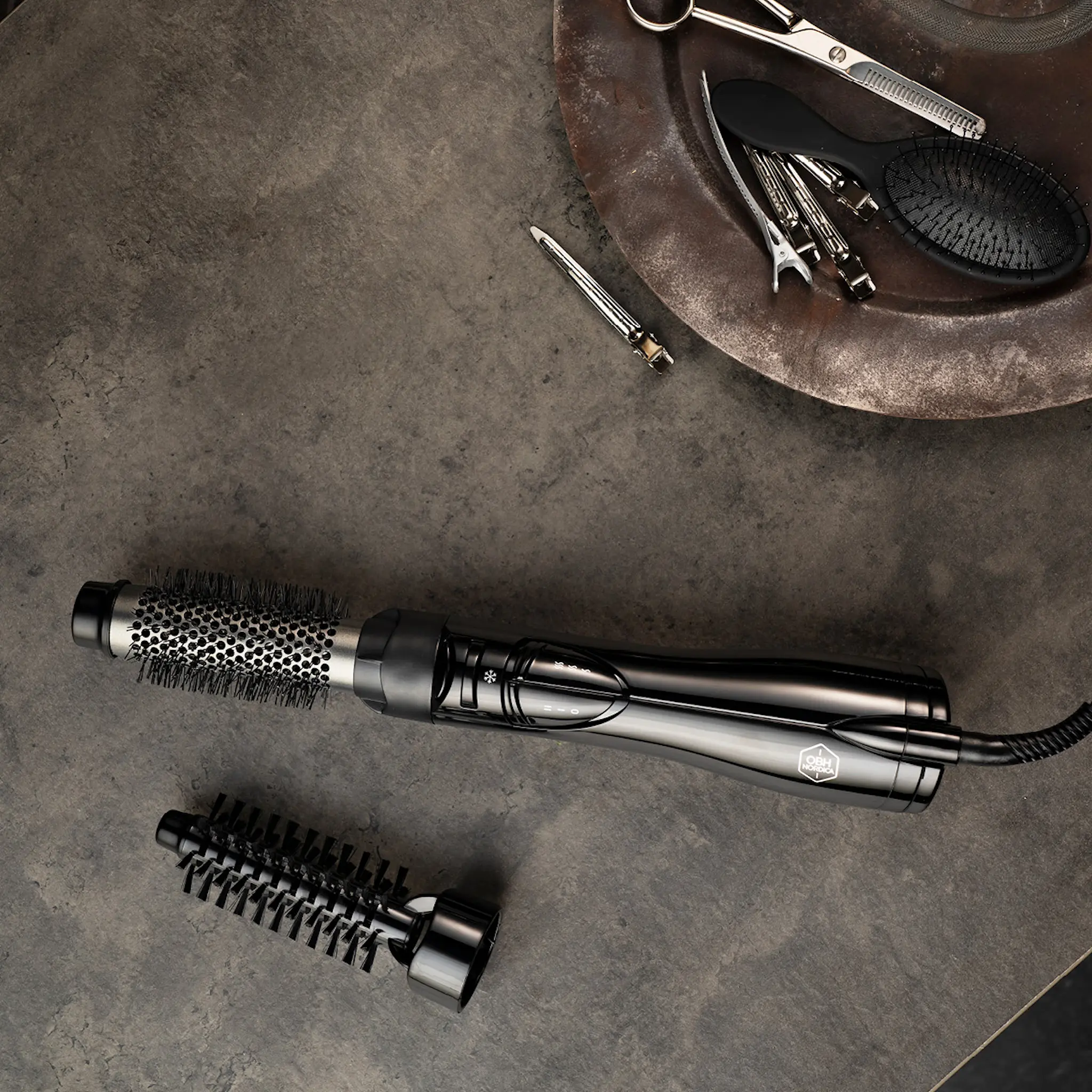 OBH Nordica Artist Air Styler Air Curl varmluftsborste 3597 svart