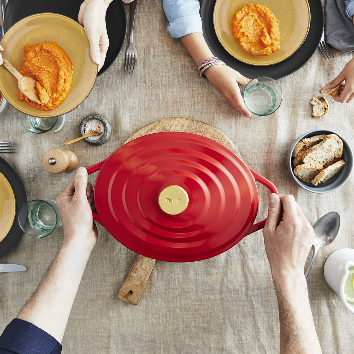 Tefal Air Oval Gryta 30 cm Röd