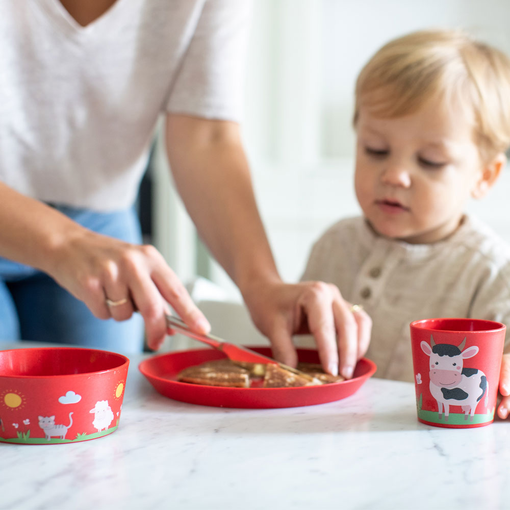 Koziol Connect servise 3 deler tallerken skål krus bondegård