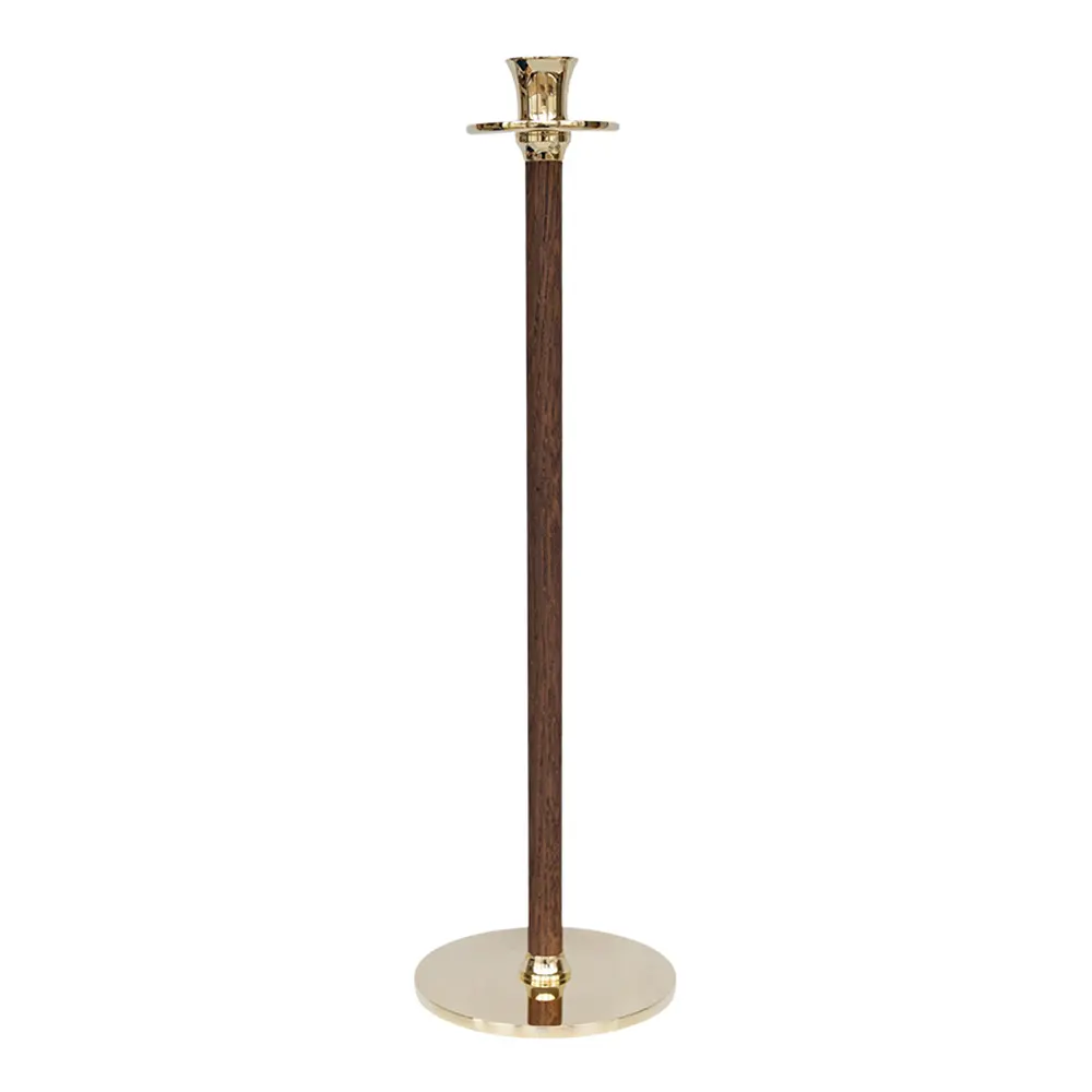 Alto Basso Kynttilänjalka 38 cm Messinki/Tammi